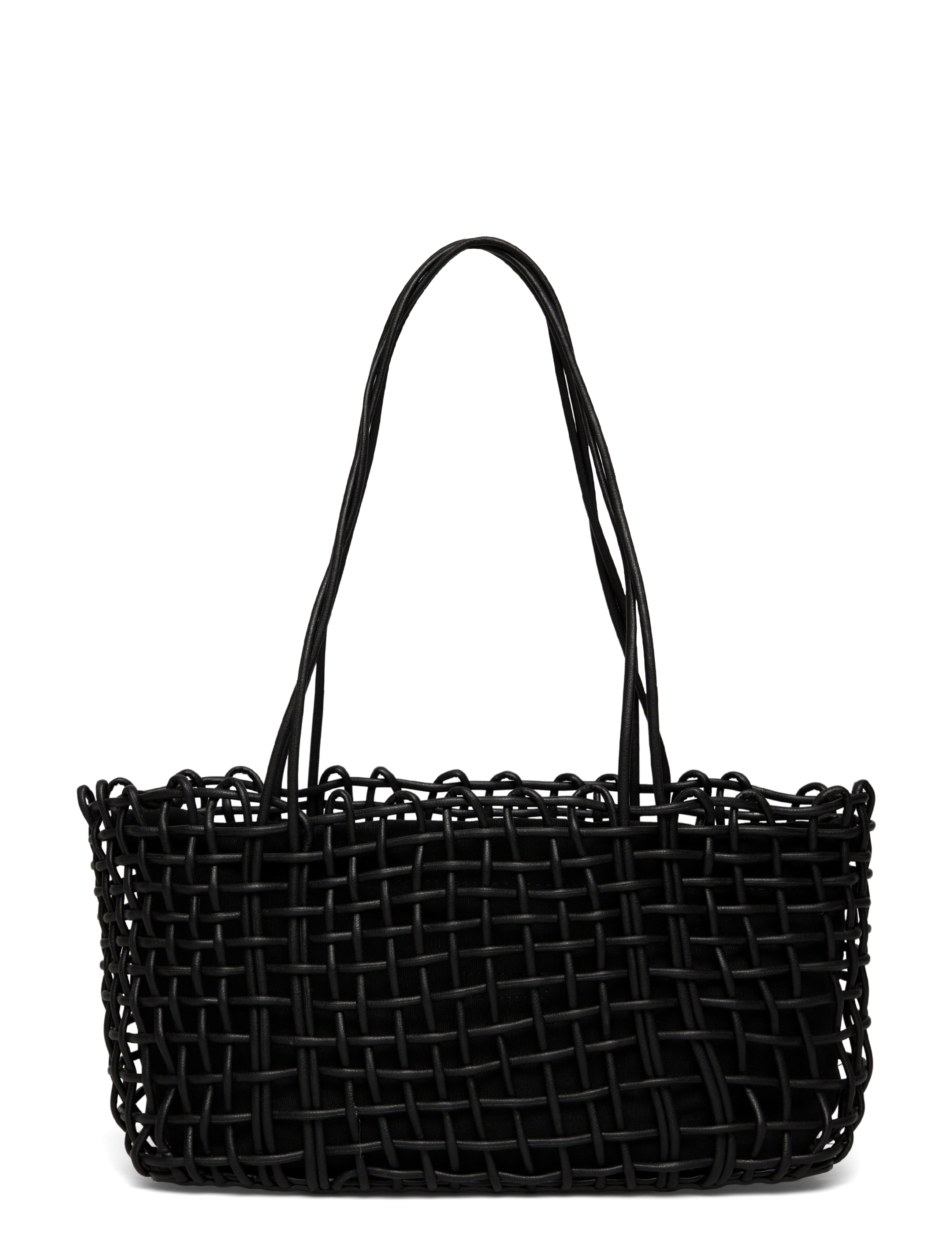 Mango - Medium braided shoulder bag - tote bags - black - 2