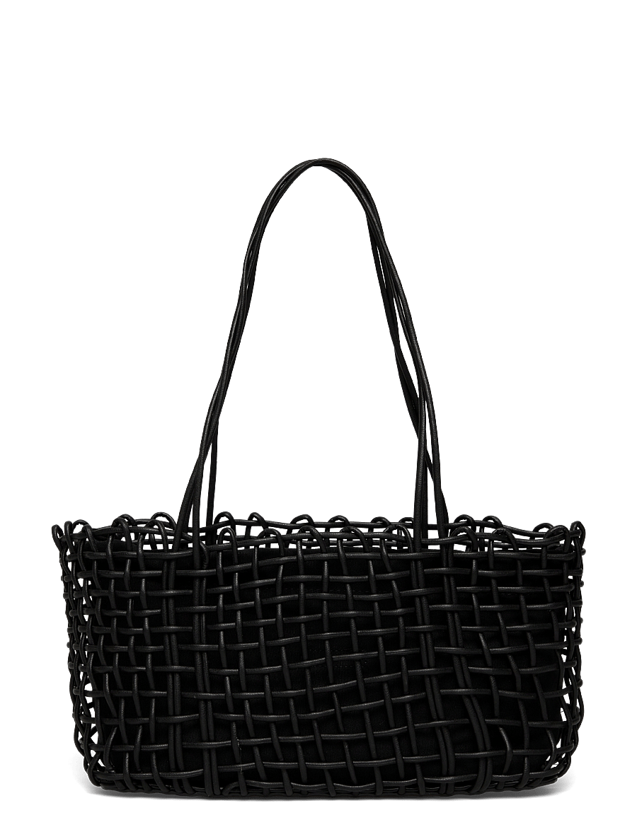 Mango - Medium braided shoulder bag - tote bags - black - 2