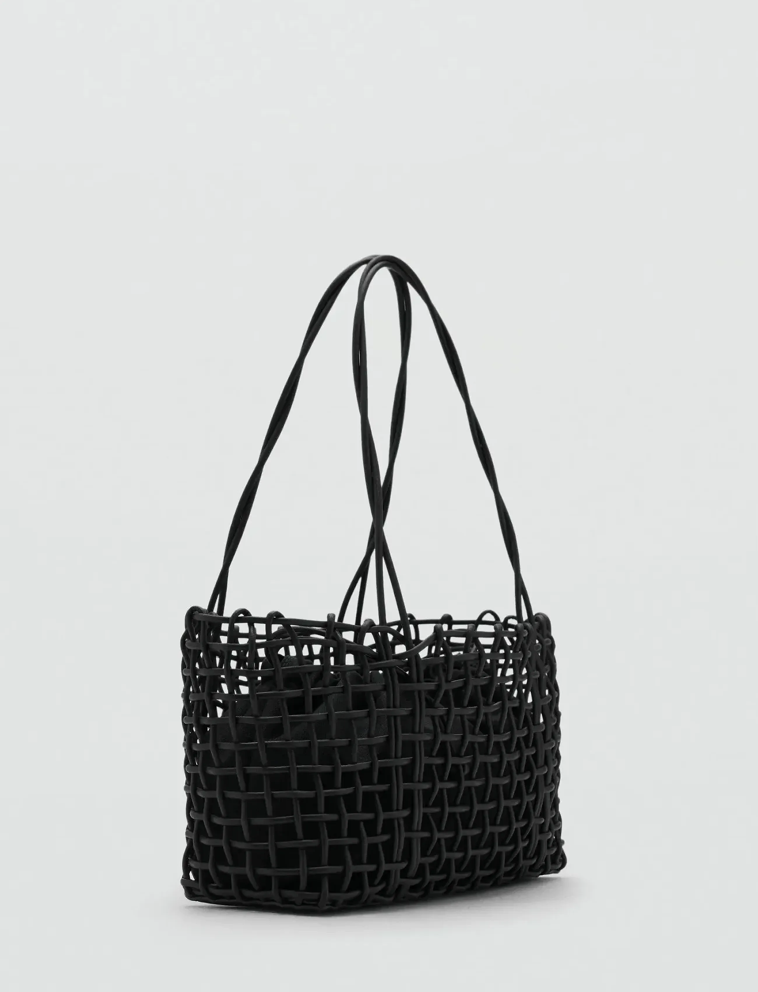 Mango Medium Braided Shoulder Bag, One Size, Bags, Schwarz - Small Bags-crossbody Frauen