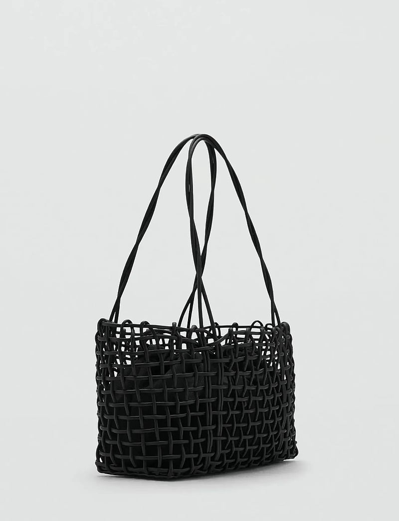 Mango - Medium braided shoulder bag - tote bags - black - 0