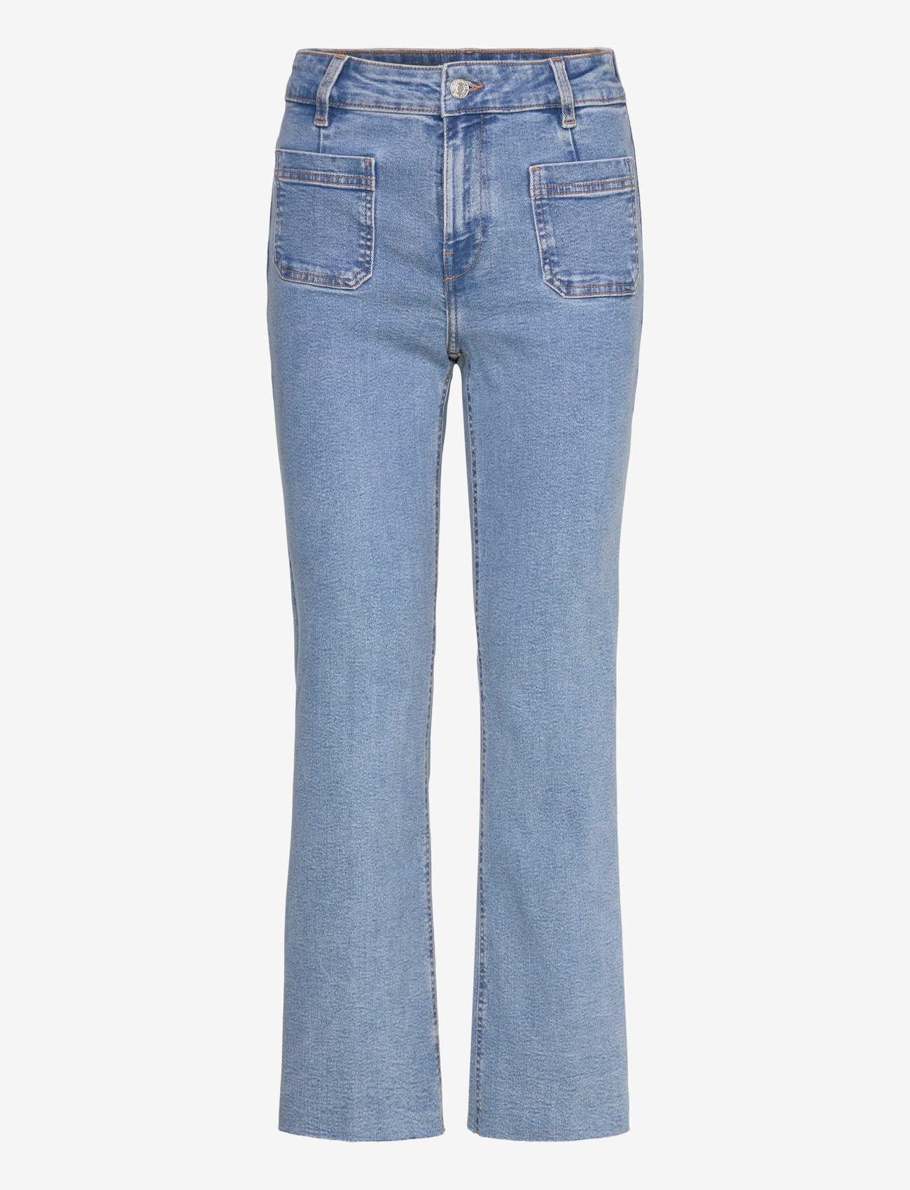 Mango - Flared cropped jeans with pockets - schlaghosen - open blue - 1