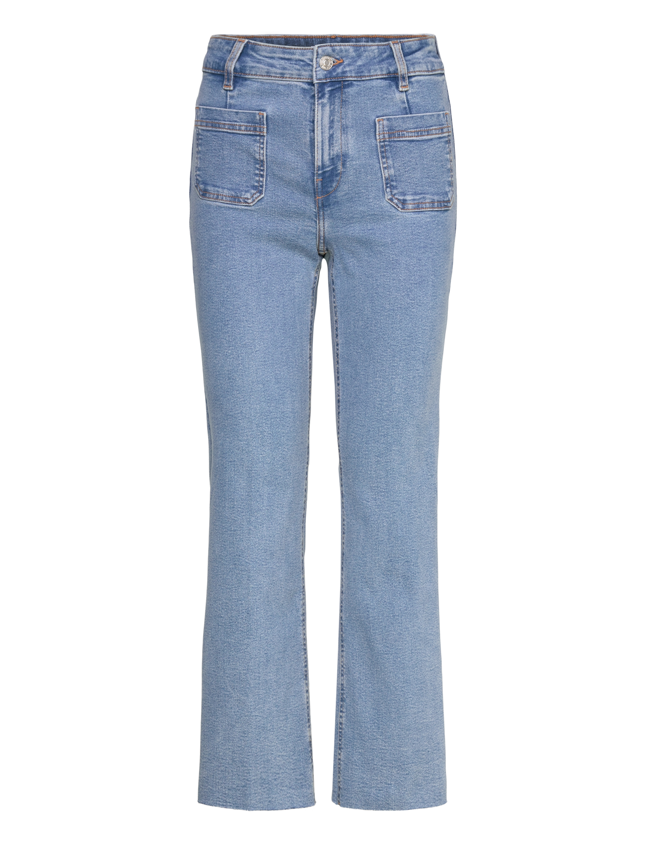 Flared cropped jeans with pockets - OPEN BLUE