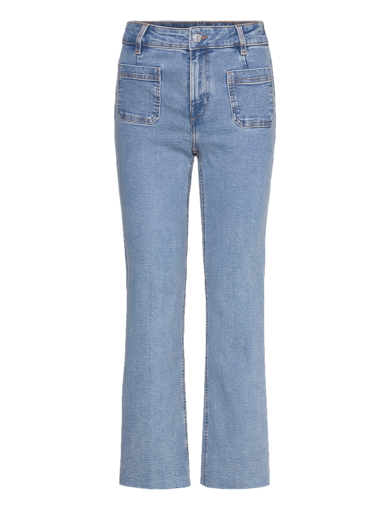 Mango - Flared cropped jeans with pockets - schlaghosen - open blue - 1