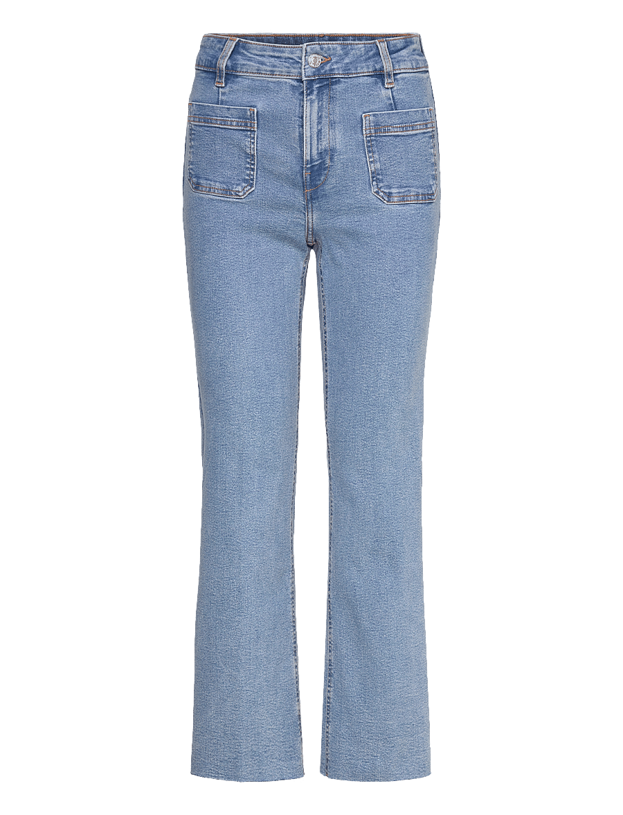 Mango - Flared cropped jeans with pockets - open blue - 1