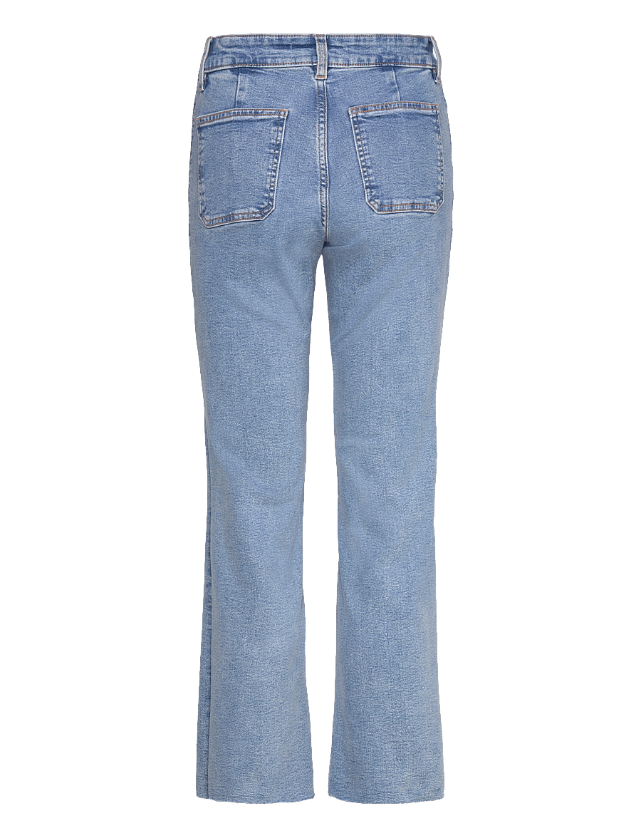 Mango - Flared cropped jeans with pockets - open blue - 2