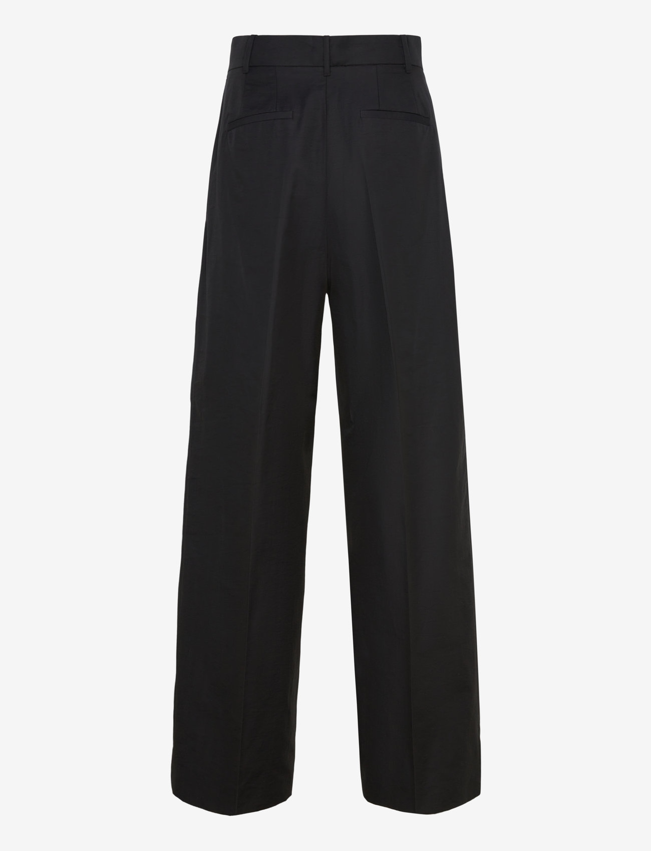 Mango - Straight-leg cotton pleated trousers - pidulikud püksid - black - 1