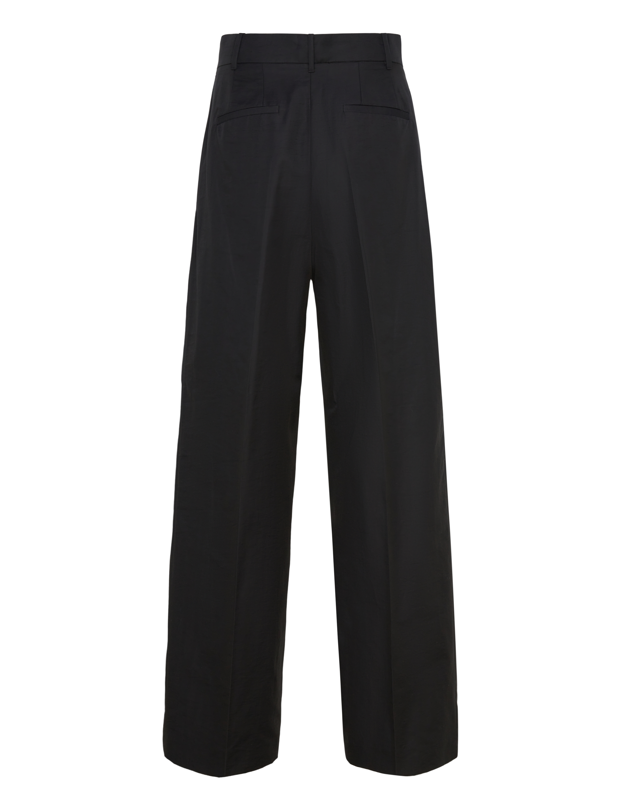 Mango - Straight-leg cotton pleated trousers - pidulikud püksid - black - 2