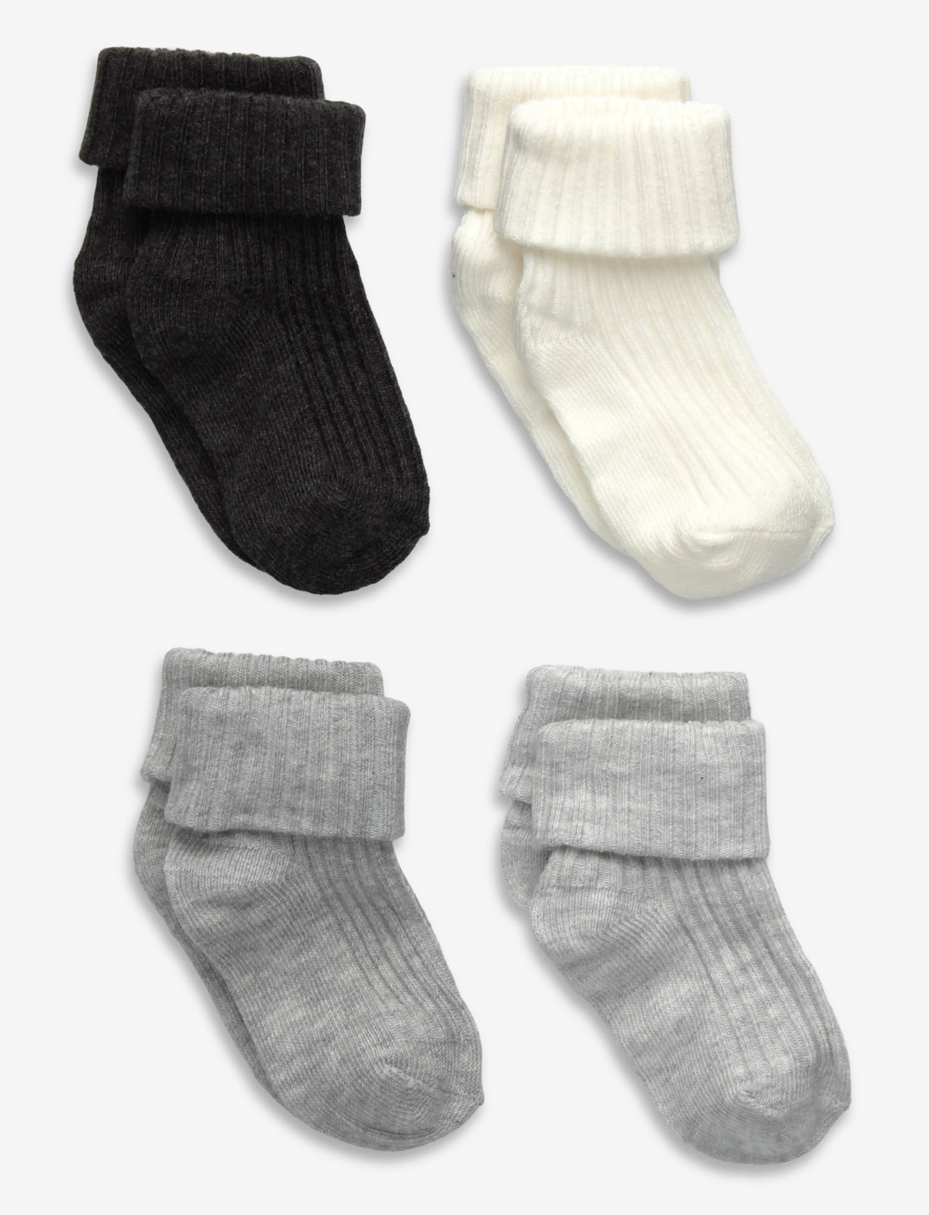 Mango - 4 pack ribbed socks - grey - 0
