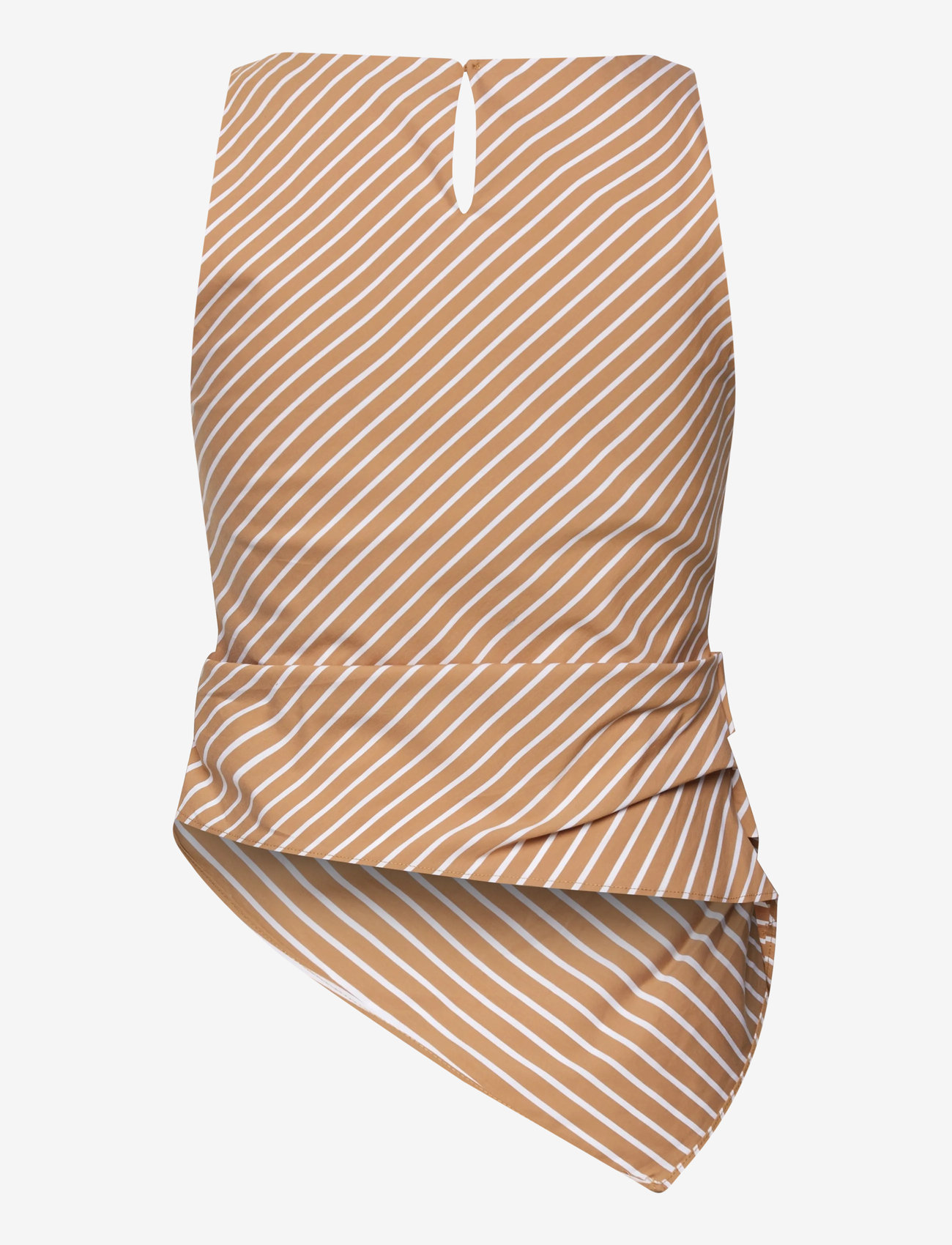 Mango - Asymmetrical striped cotton top - die niedrigsten preise - brown - 1