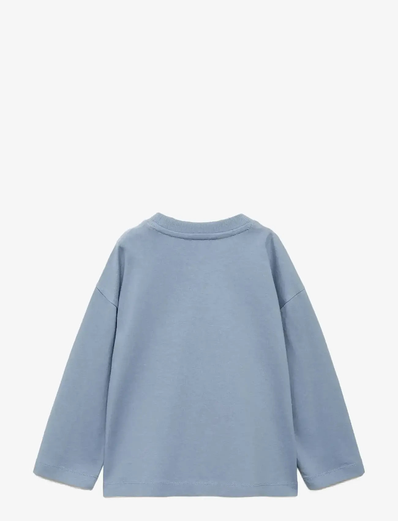 Mango - Pocket cotton T-shirt - efterårstøj - medium blue - 1