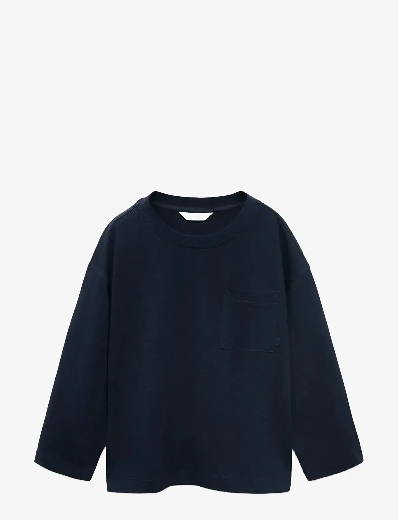 Mango - Pocket cotton T-shirt - autumn clothing - navy - 0