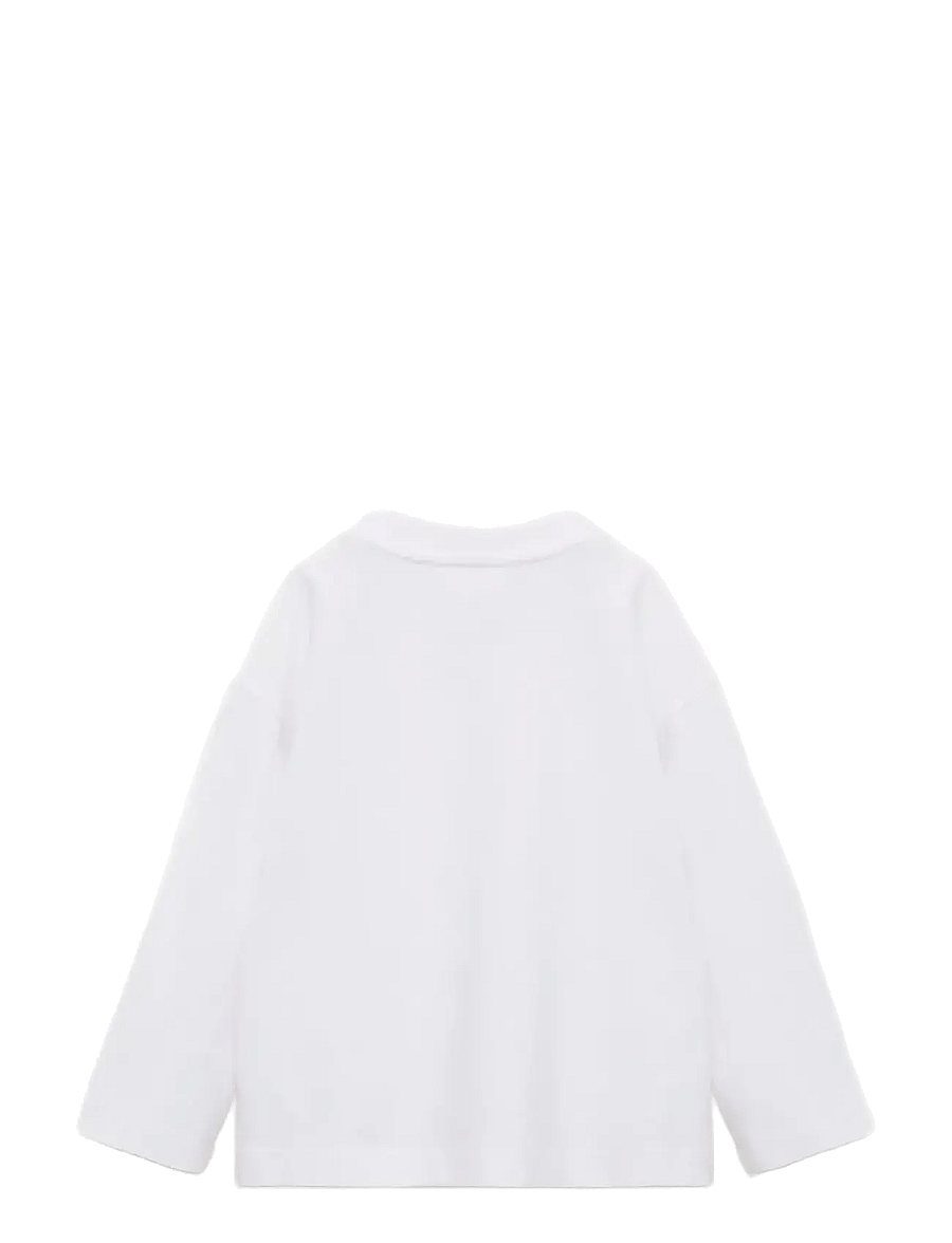 Mango - Pocket cotton T-shirt - pitkähihaiset t-paidat - white - 1