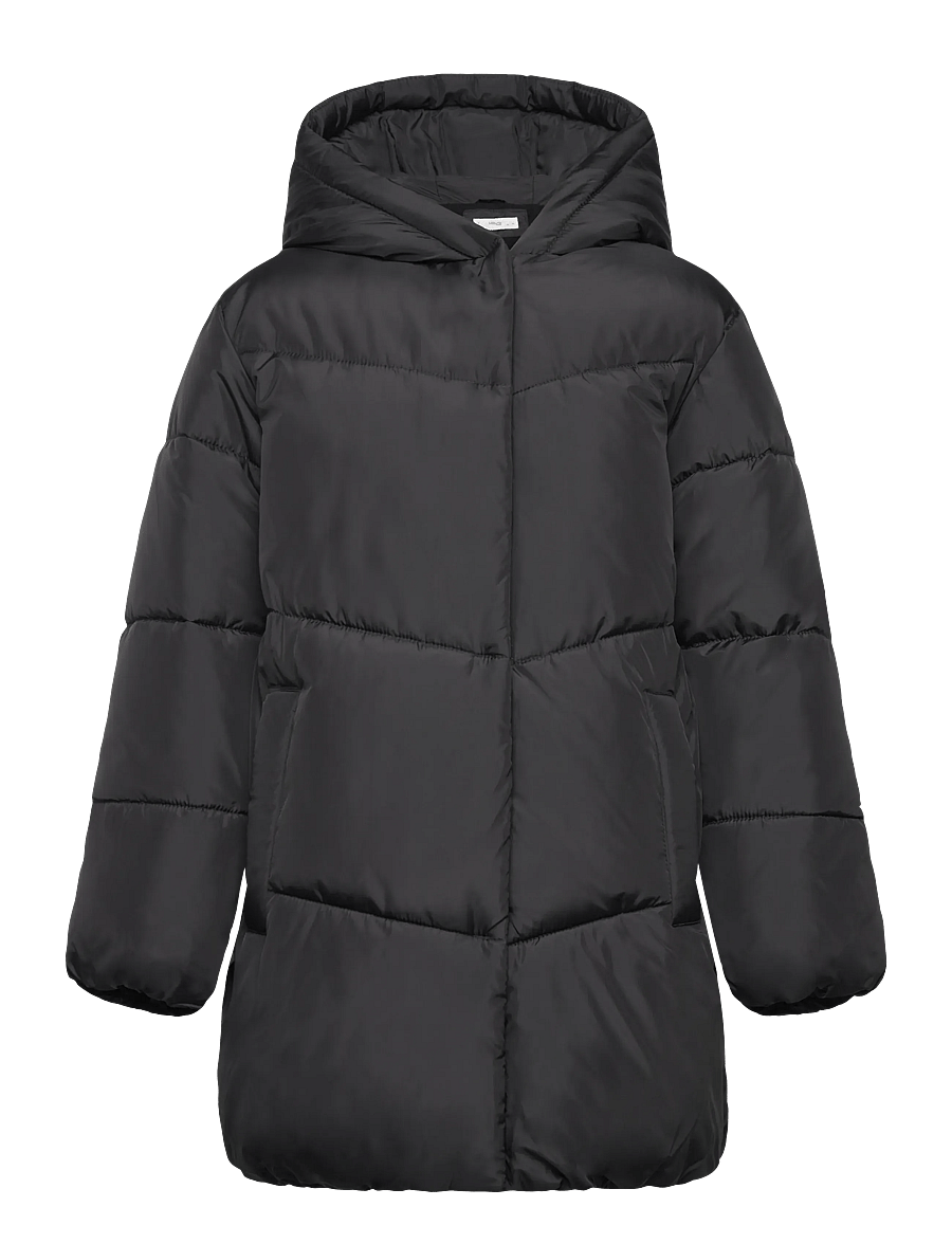 Mango - Hood puffer coat - winterjacke - black - 0