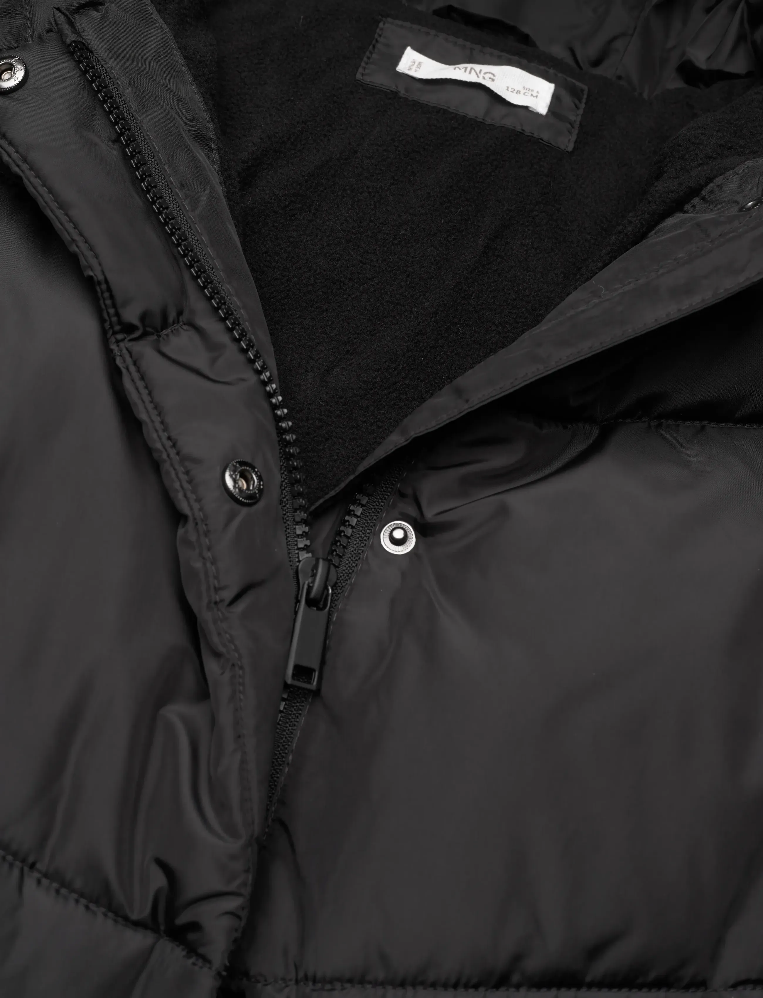 Mango - Hood puffer coat - overtøj - black - 2