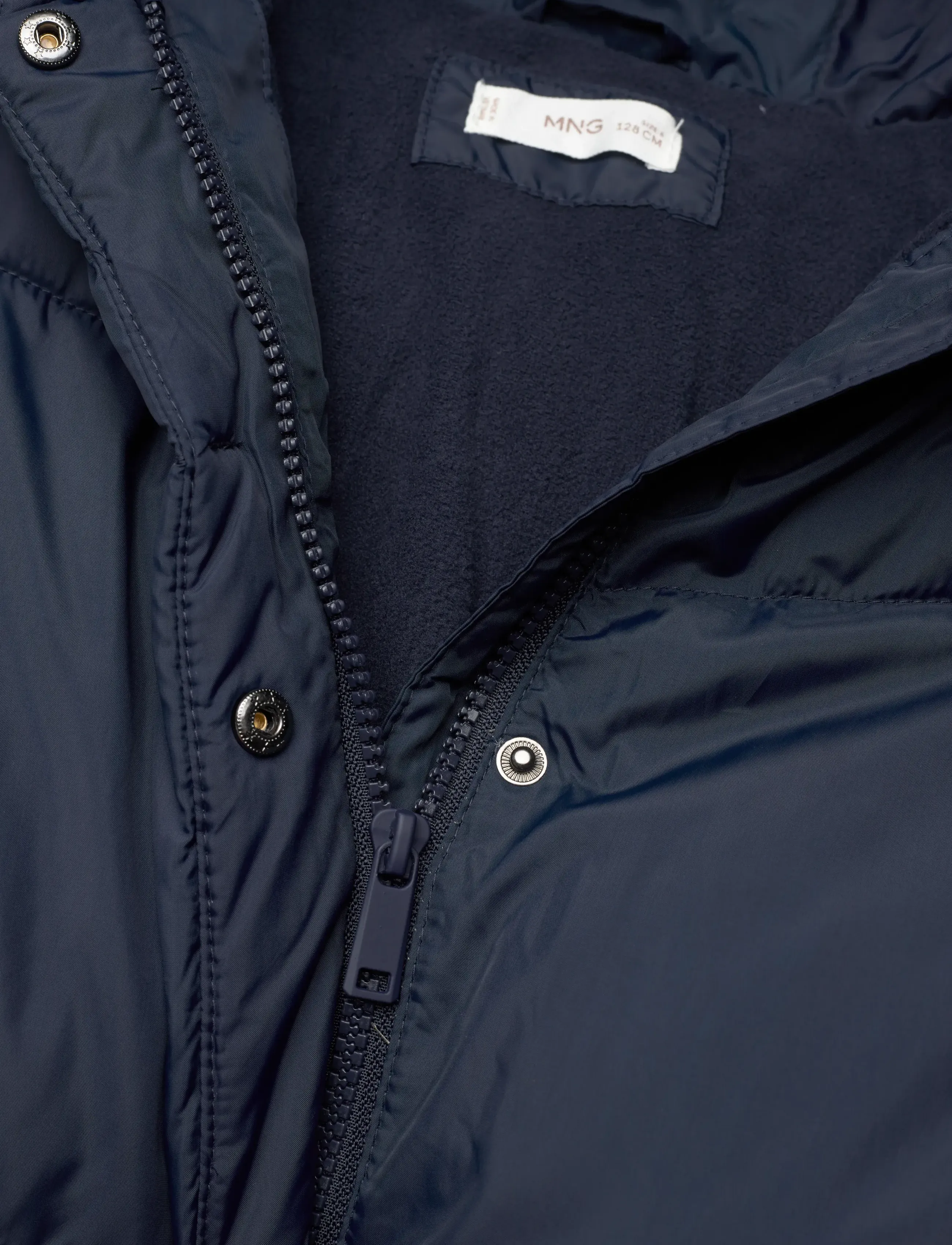 Mango - Hood puffer coat - overtøj - navy - 4