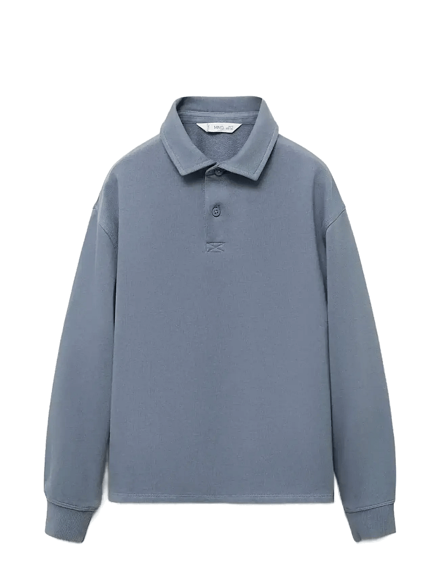 Mango - Polo-neck sweatshirt - langermede poloskjorter - medium blue - 1