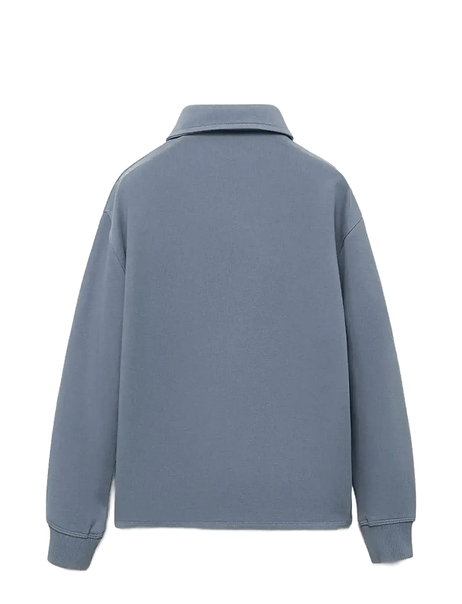 Mango - Polo-neck sweatshirt - langermede poloskjorter - medium blue - 2