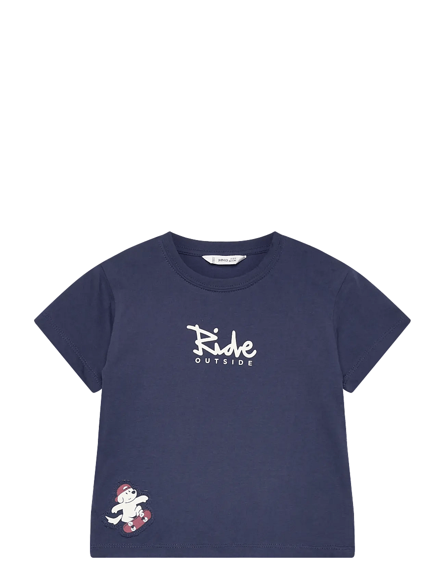 Mango - Dog printed T-shirt - kortermede t-skjorter - dark blue - 1