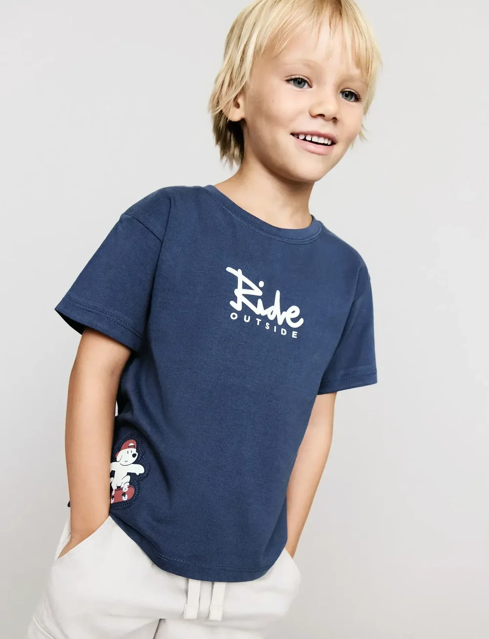 Mango - Dog printed T-shirt - kurzärmelige - dark blue - 0