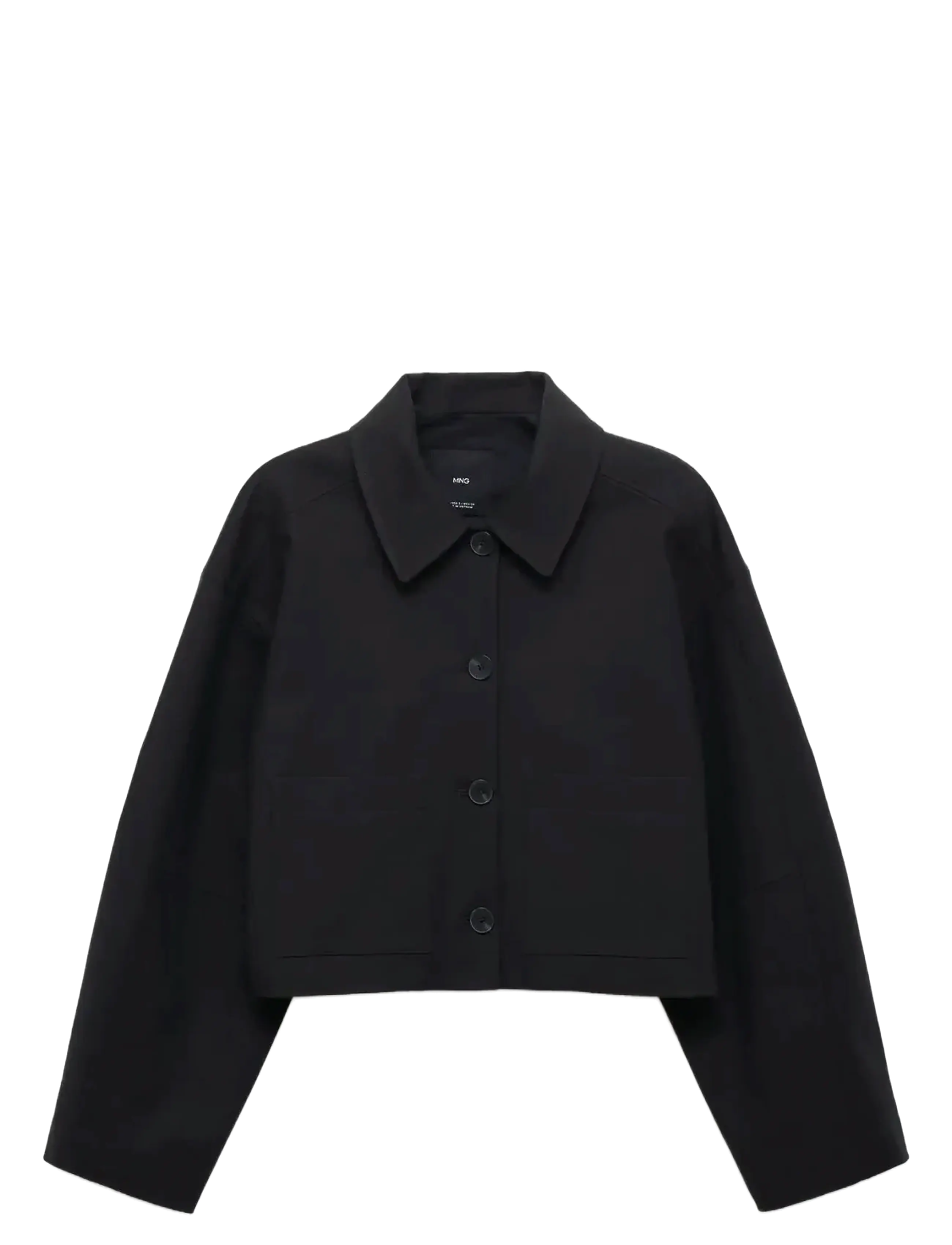 MANGO Cropped Jacke With Pockets Schwarz - XS - Damen