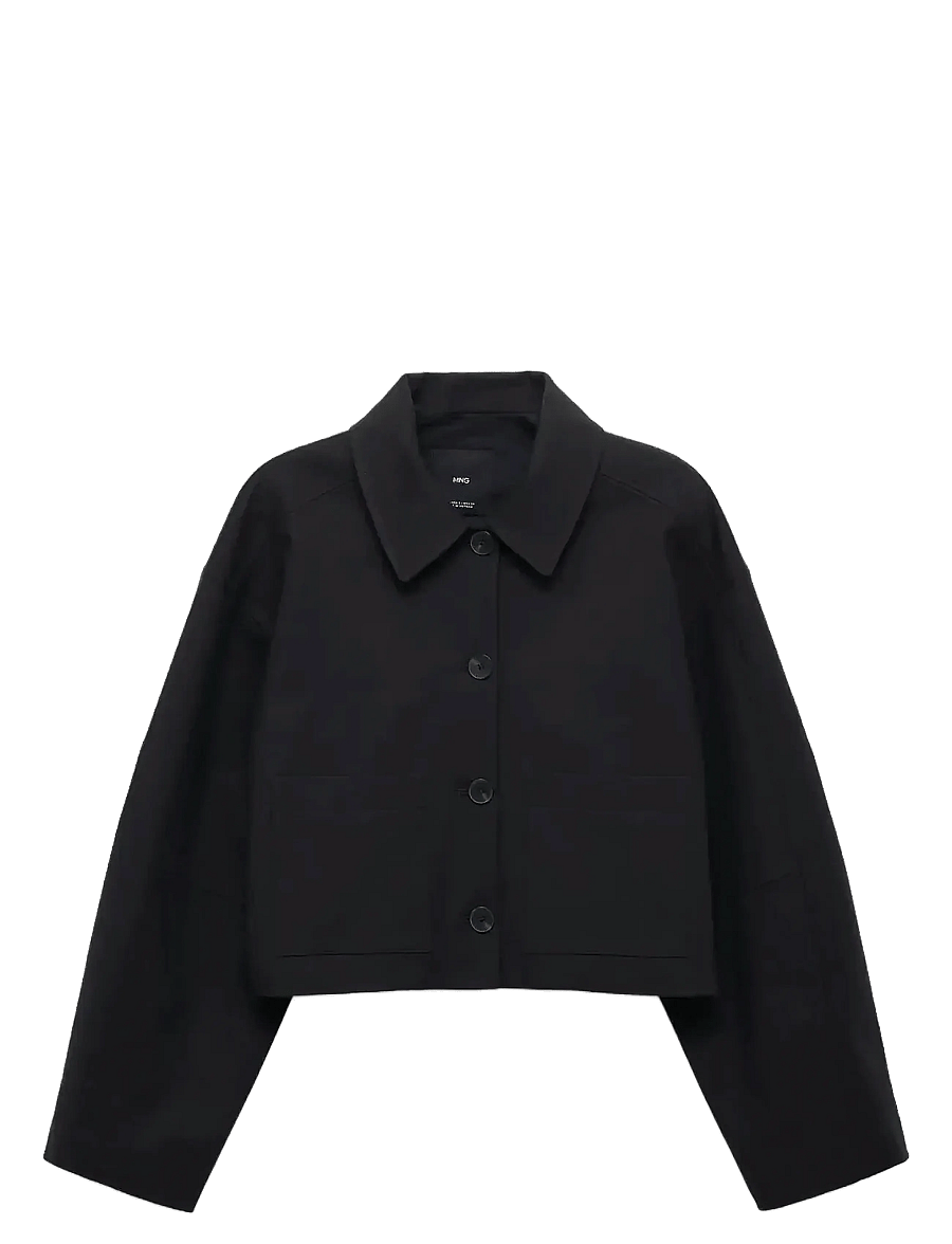 Mango - Cropped jacket with pockets - forårsjakker - black - 1