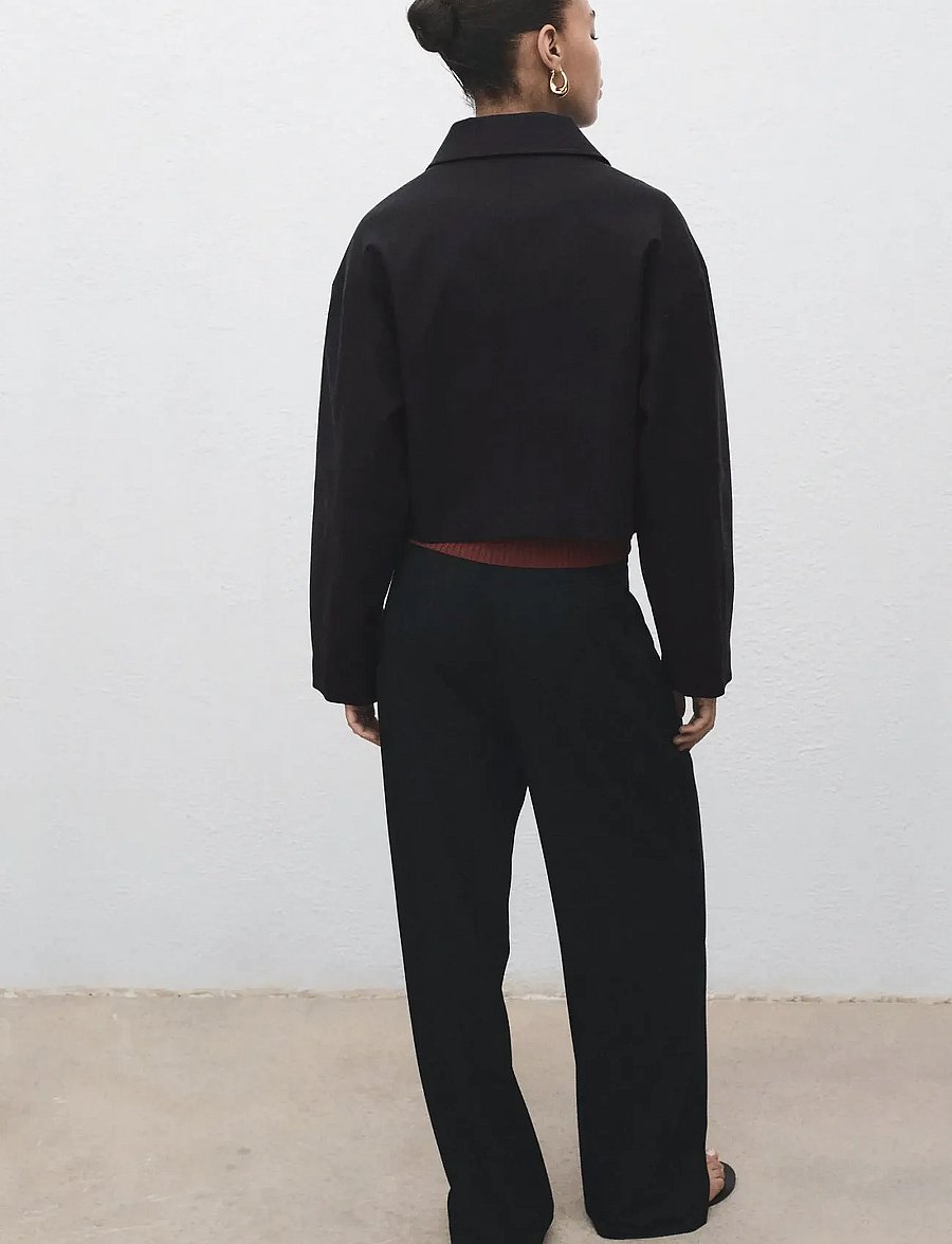Mango - Cropped jacket with pockets - forårsjakker - black - 2
