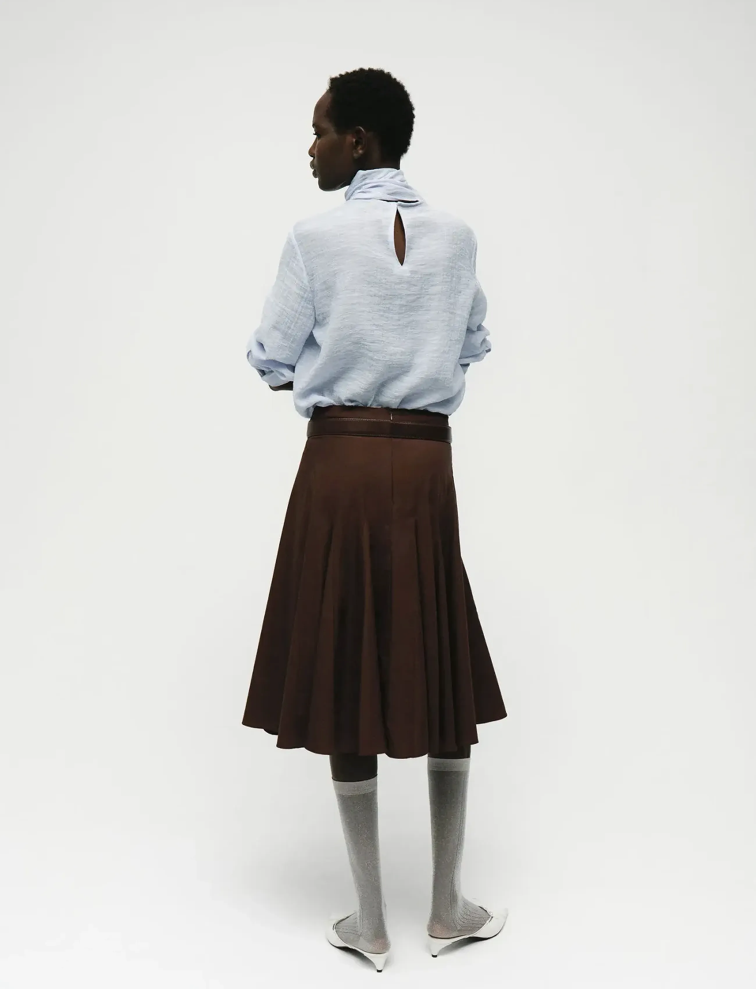 Mango - Textured blouse with foulard - bluzki z długimi rękawami - lt-pastel blue - 2