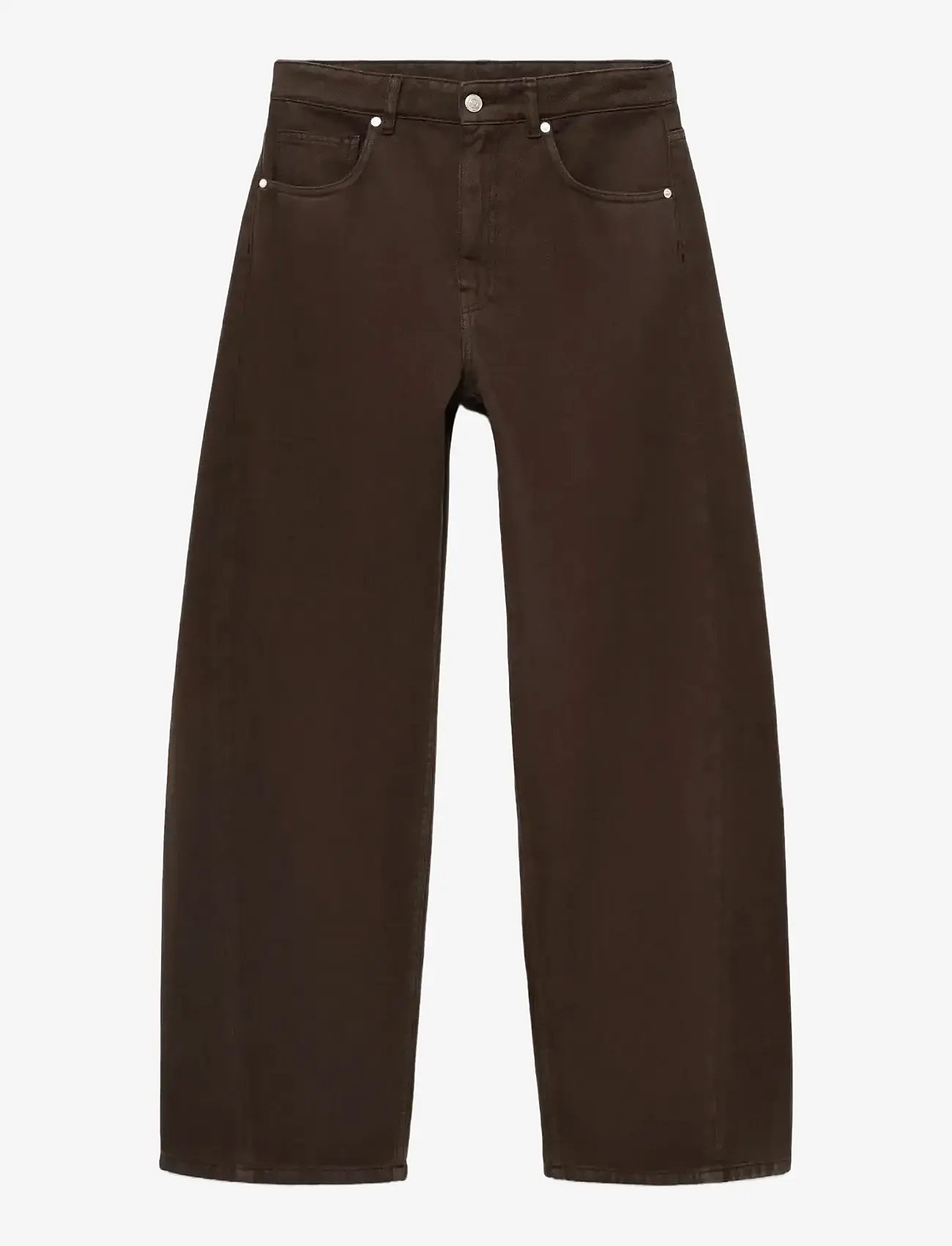 Mango - Mid-rise barrel jeans - laia säärega teksad - dark brown - 1