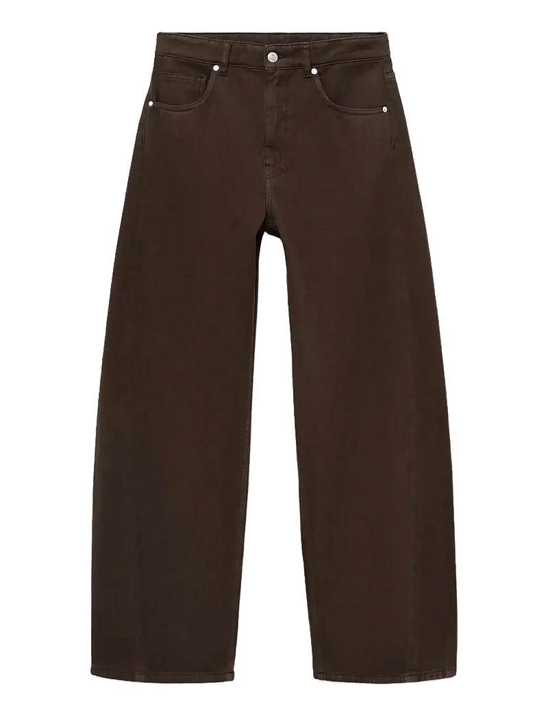 Mango - Mid-rise barrel jeans - hosen mit weitem bein - dark brown - 1