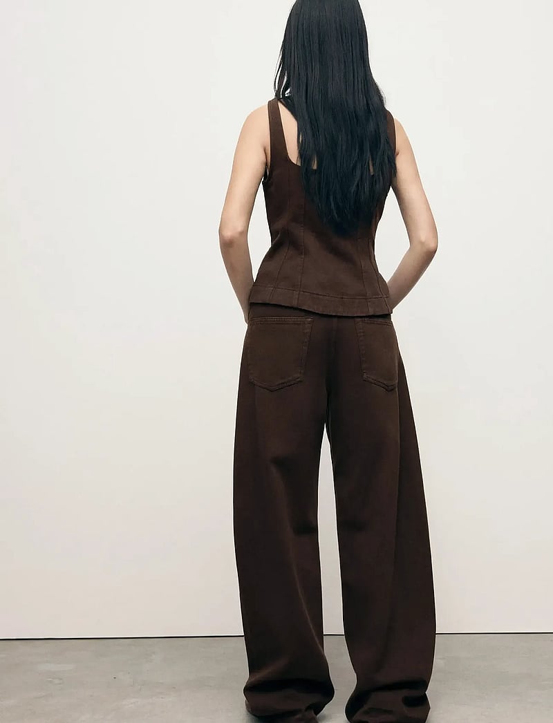 Mango - Mid-rise barrel jeans - hosen mit weitem bein - dark brown - 2