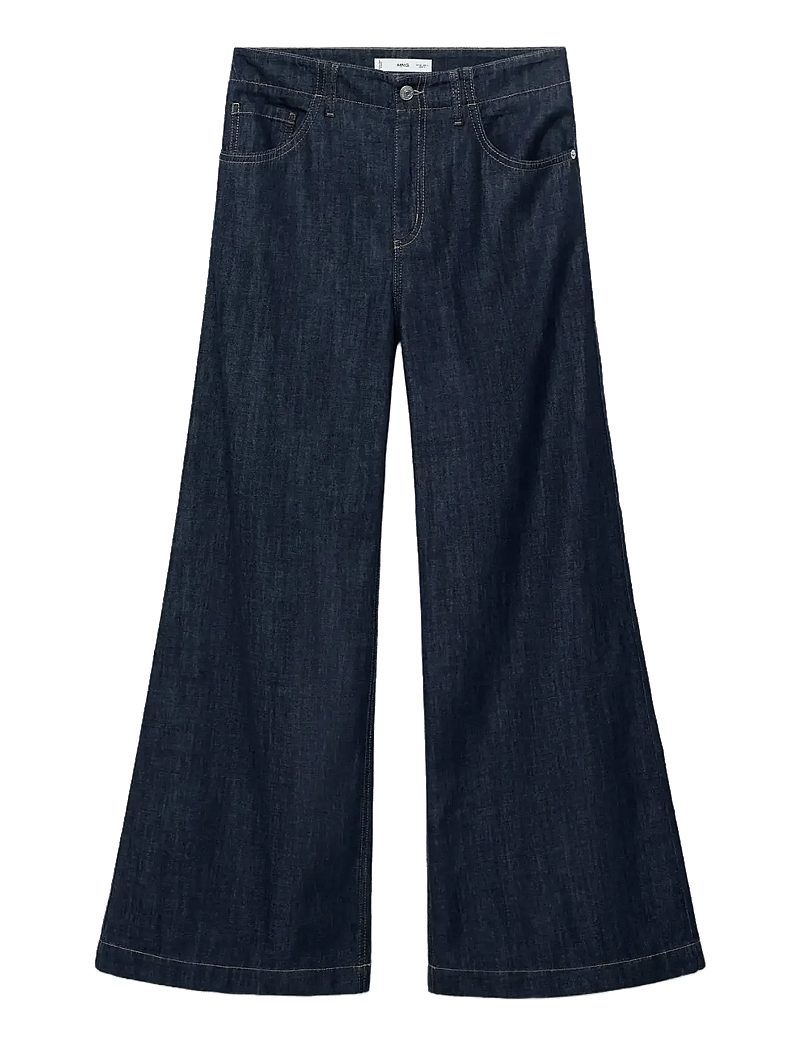 Mango - Wide leg mid-rise jeans - brede jeans - open blue - 1