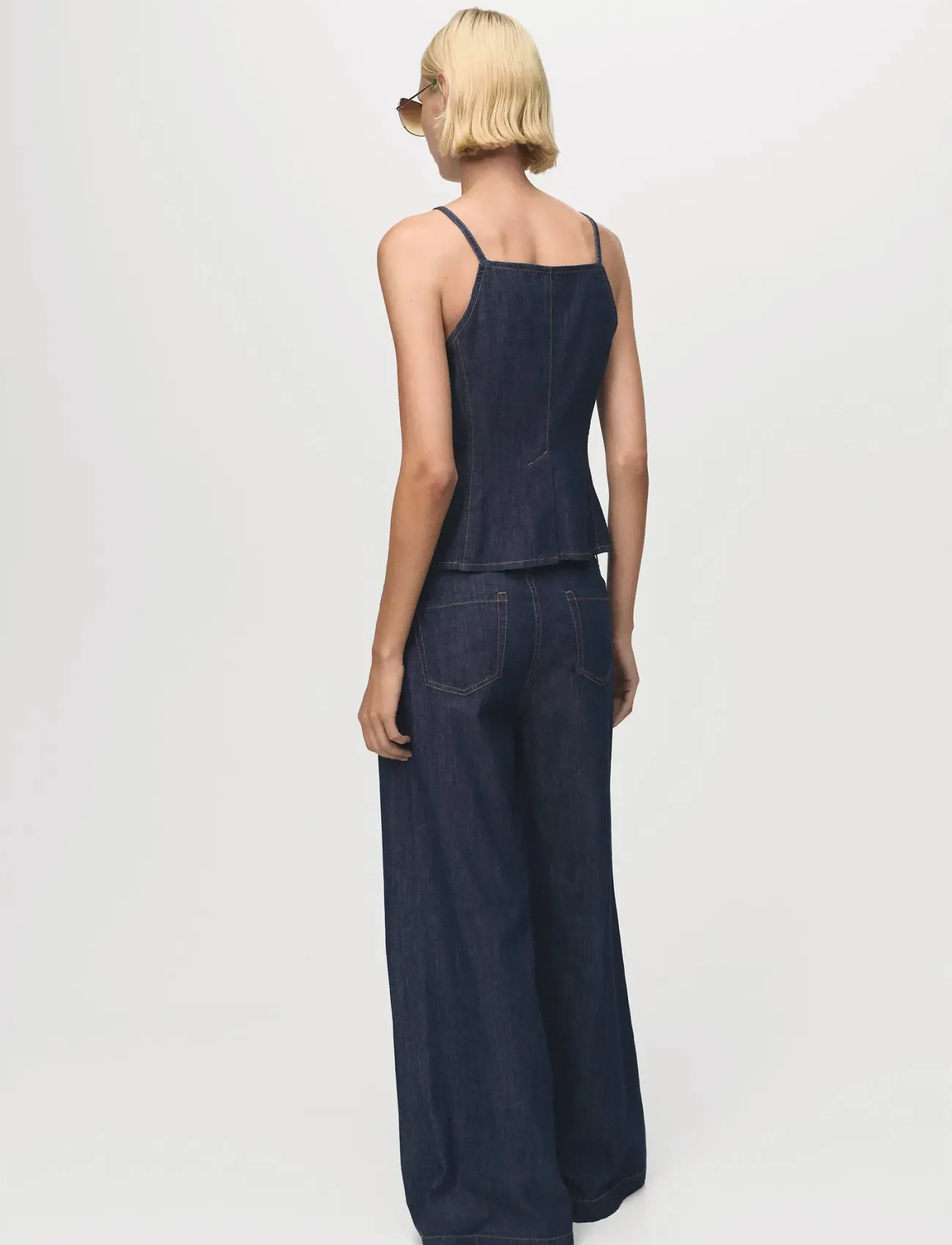 Mango - Wide leg mid-rise jeans - brede jeans - open blue - 2