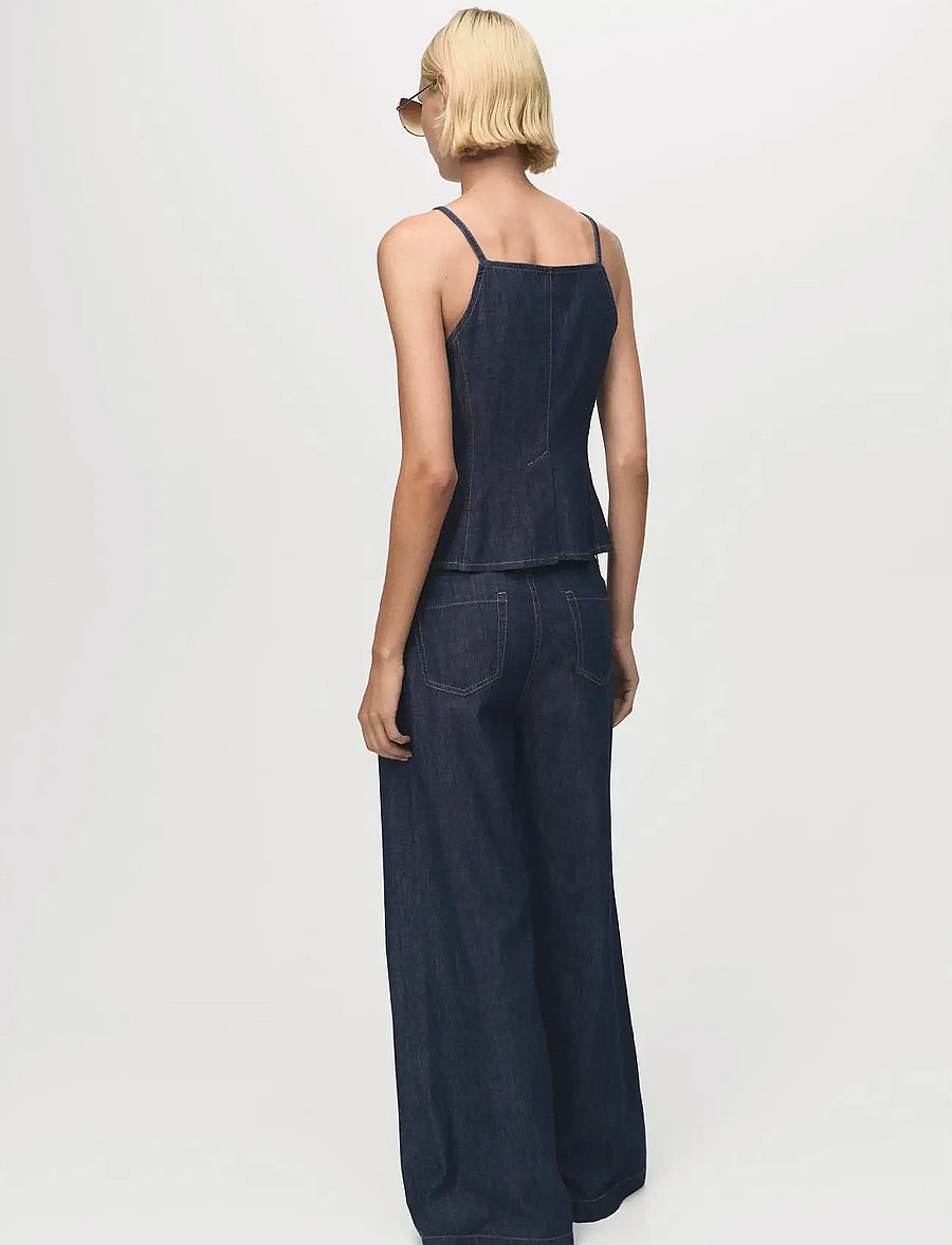 Mango - Wide leg mid-rise jeans - hosen mit weitem bein - open blue - 2
