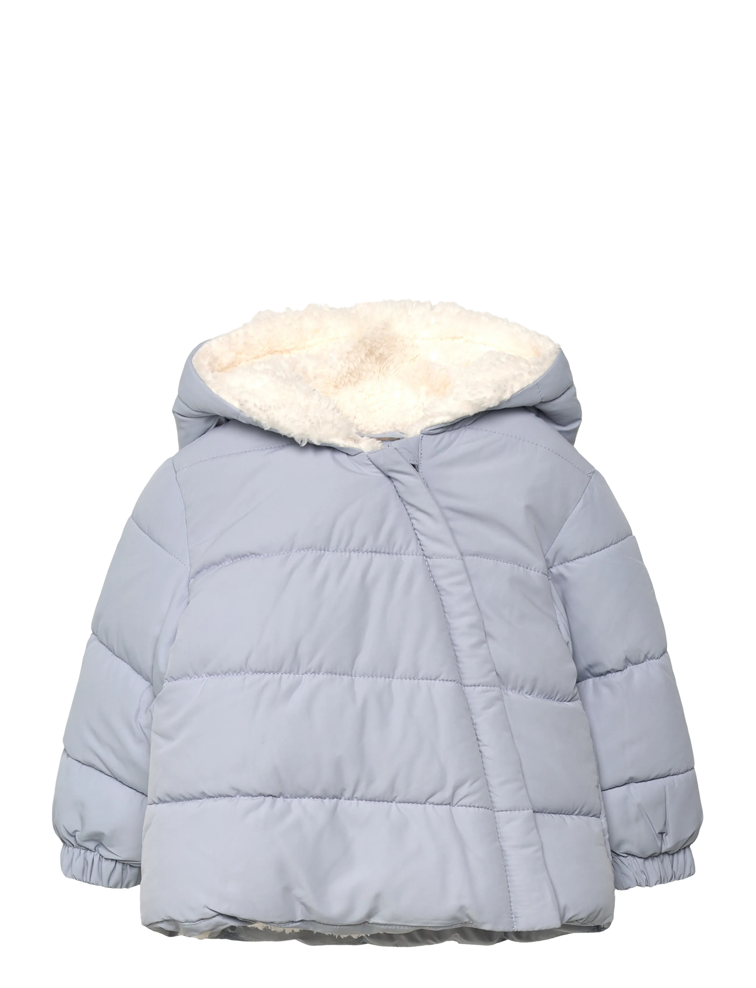 MANGO Anorak With Shearling-Effect Hood Blau - 3-6M - Kinder
