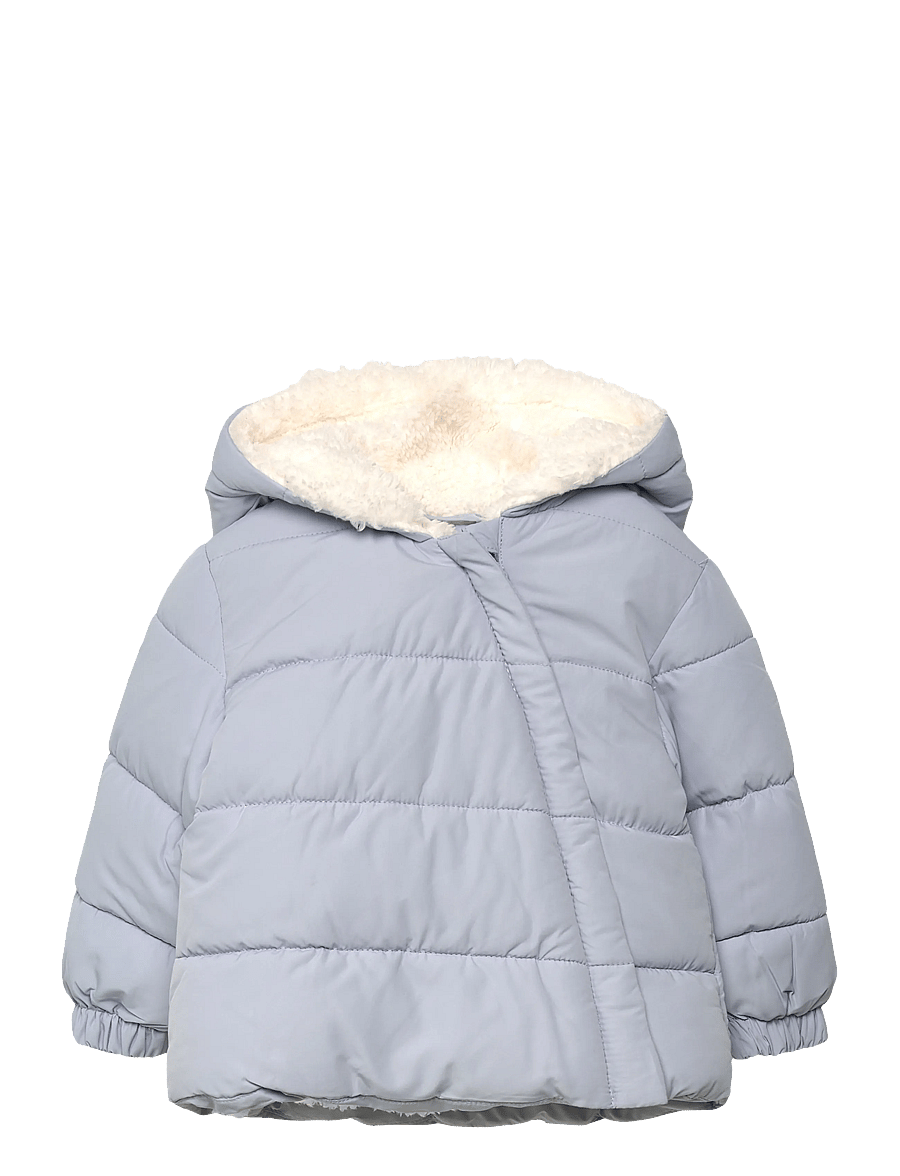 Mango - Anorak with shearling-effect hood - vinterjackor - lt-pastel blue - 0