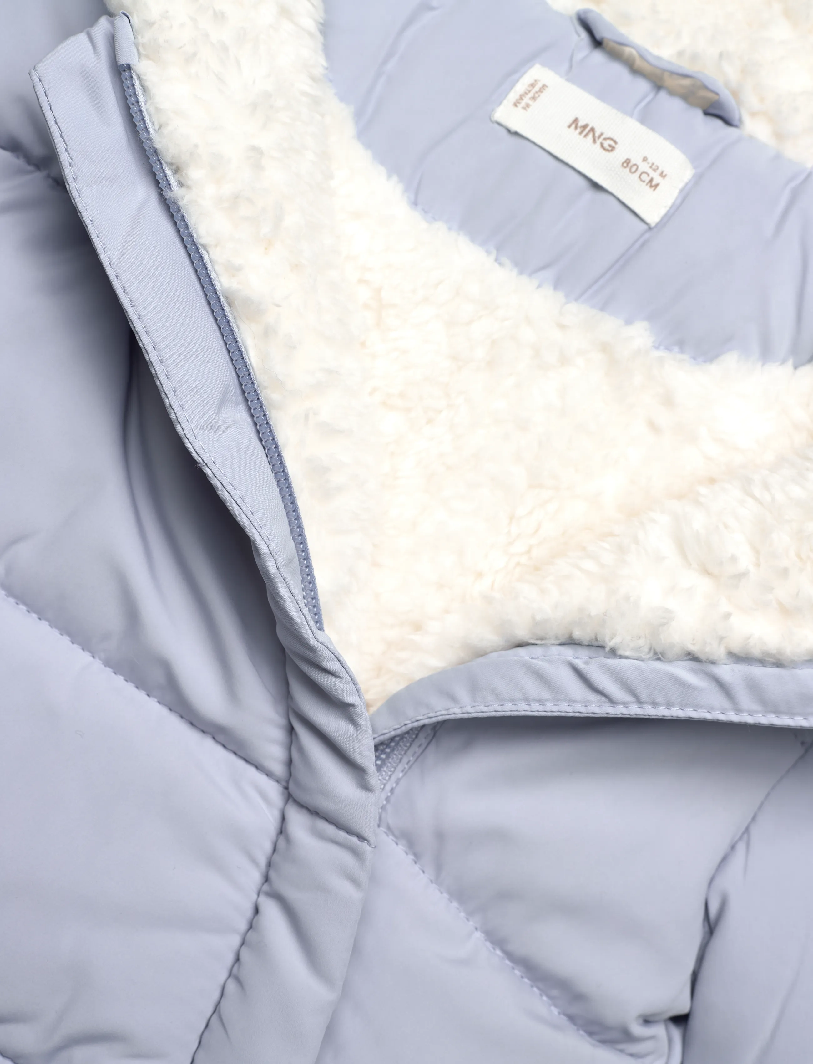 Mango - Anorak with shearling-effect hood - outerwear - lt-pastel blue - 2