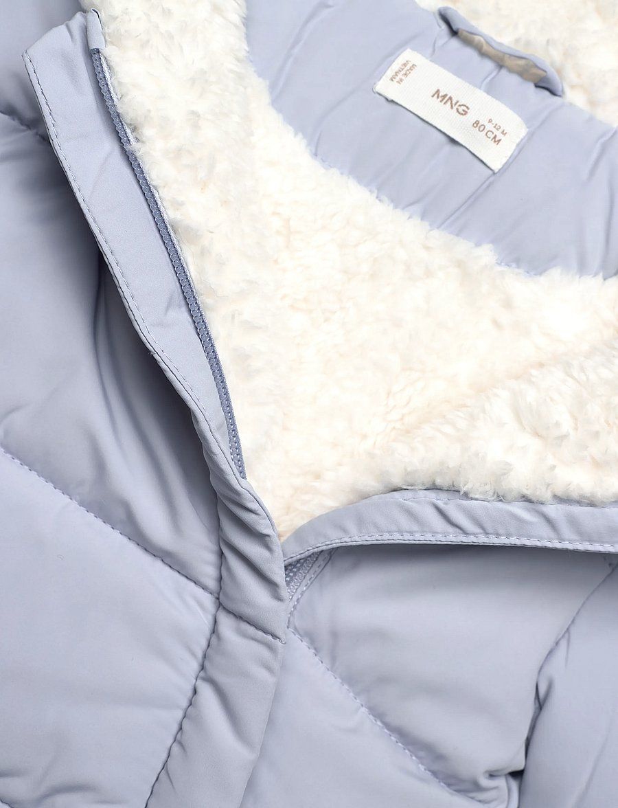 Mango - Anorak with shearling-effect hood - vinterjackor - lt-pastel blue - 2