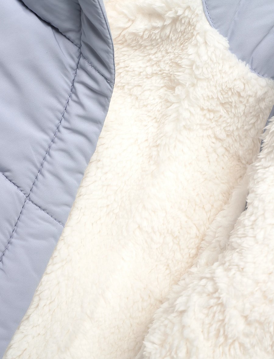 Mango - Anorak with shearling-effect hood - vinterjackor - lt-pastel blue - 3