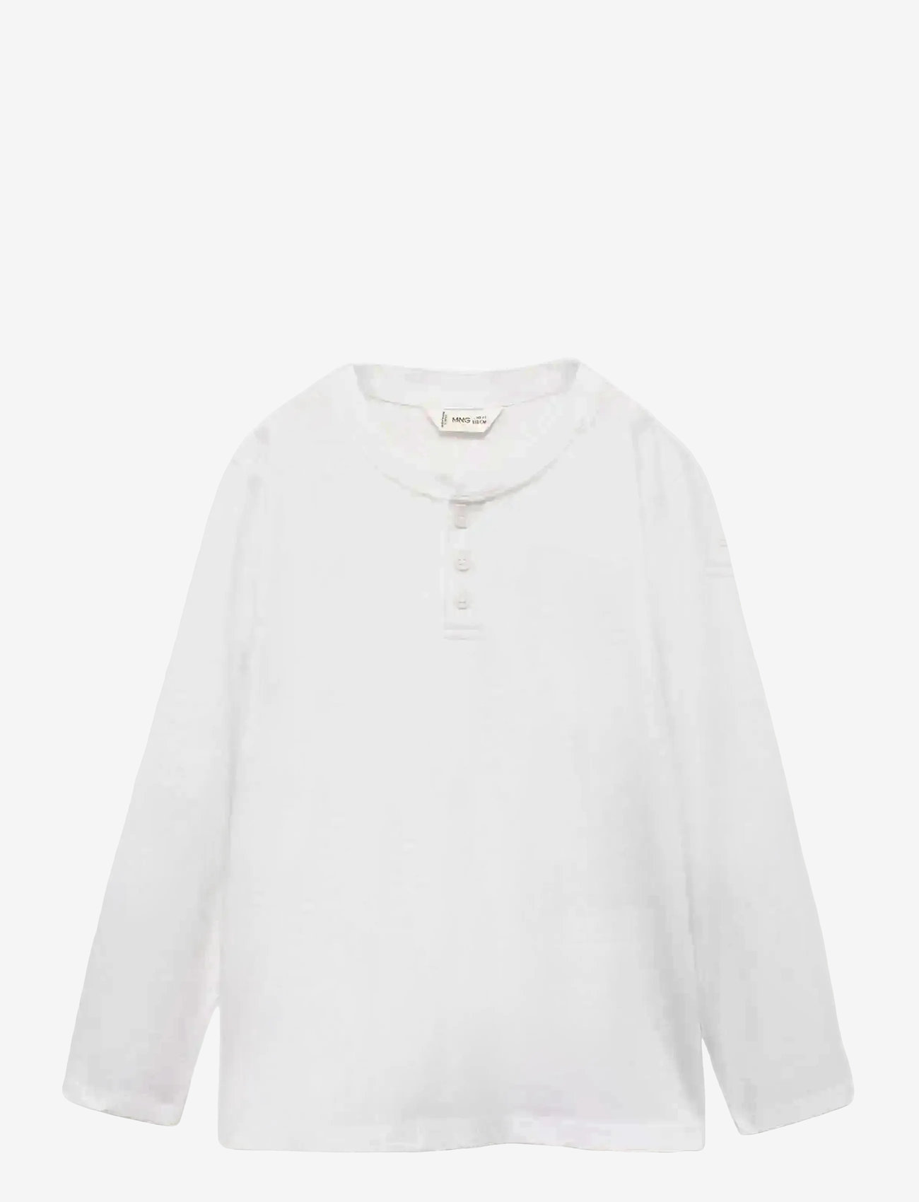 Mango - Long sleeve cotton t-shirt - långärmade t-shirts - natural white - 0