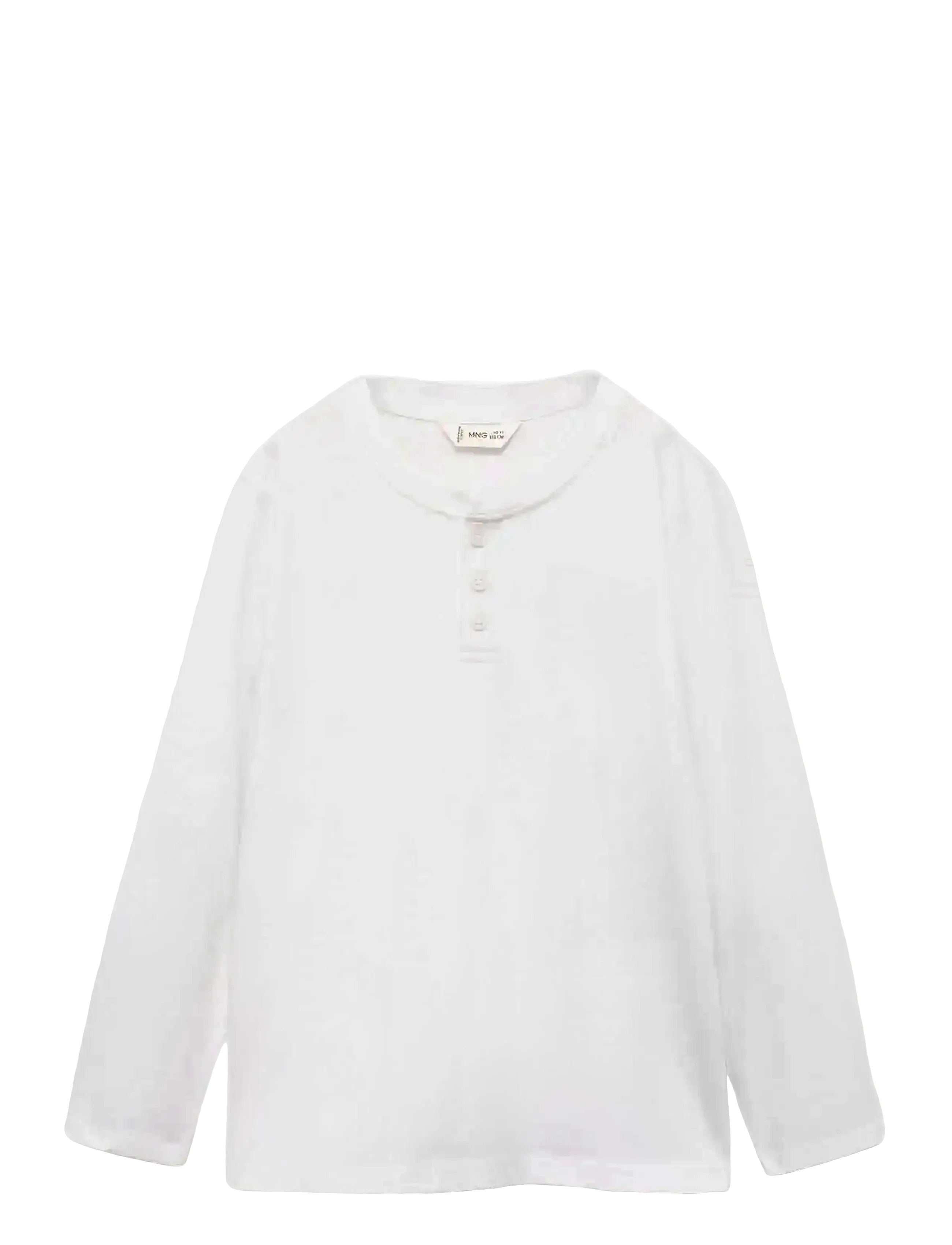 Mango Long sleeve cotton t-shirt - Shop efter størrelse - NATURAL WHITE / white