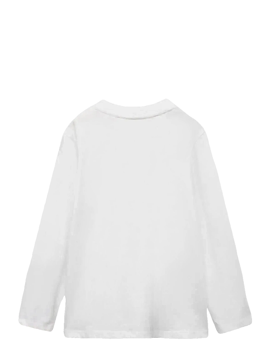 Mango - Long sleeve cotton t-shirt - långärmade t-shirts - natural white - 1
