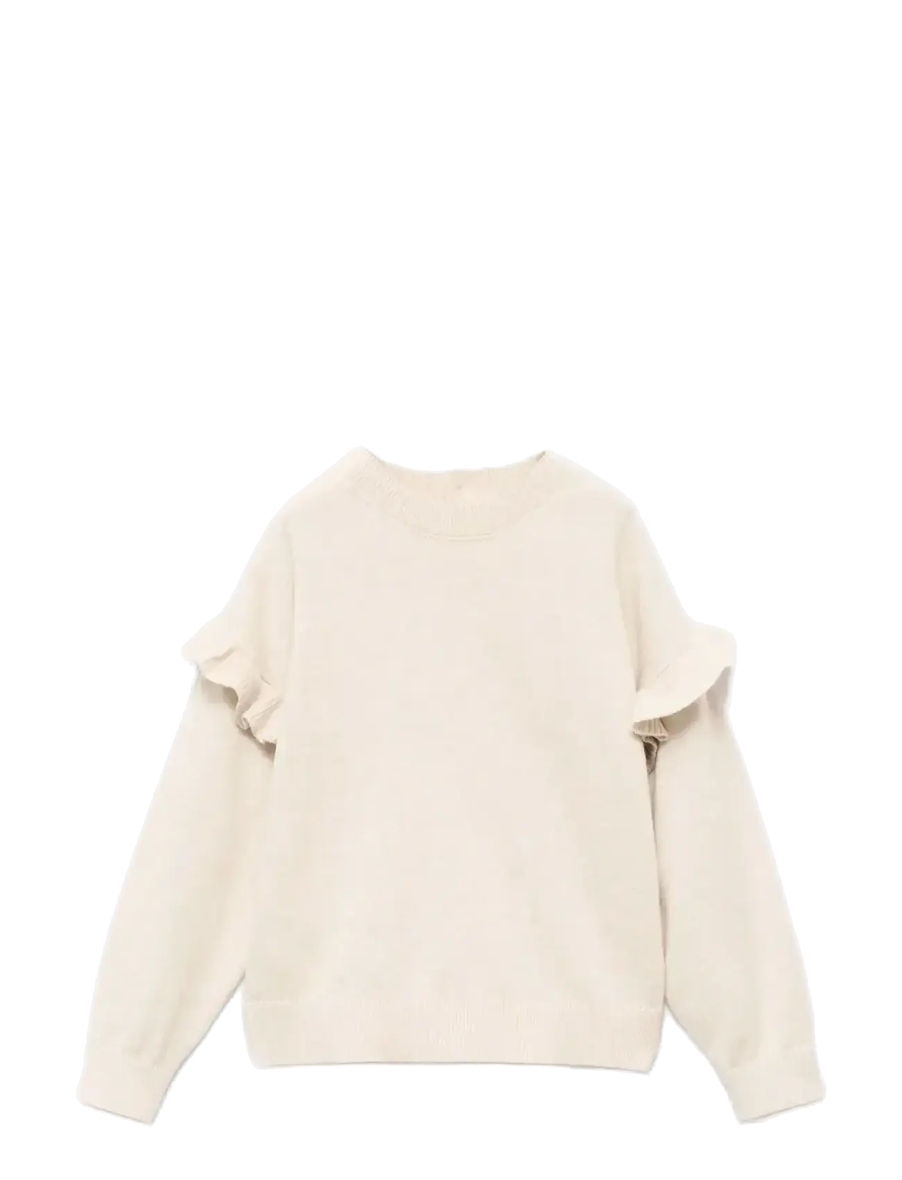 Ruffle knitted sweater - LIGHT BEIGE