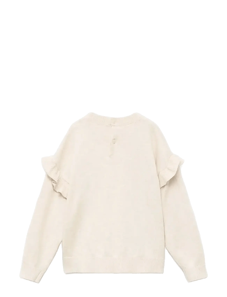 Mango - Ruffle knitted sweater - trøjer - light beige - 2