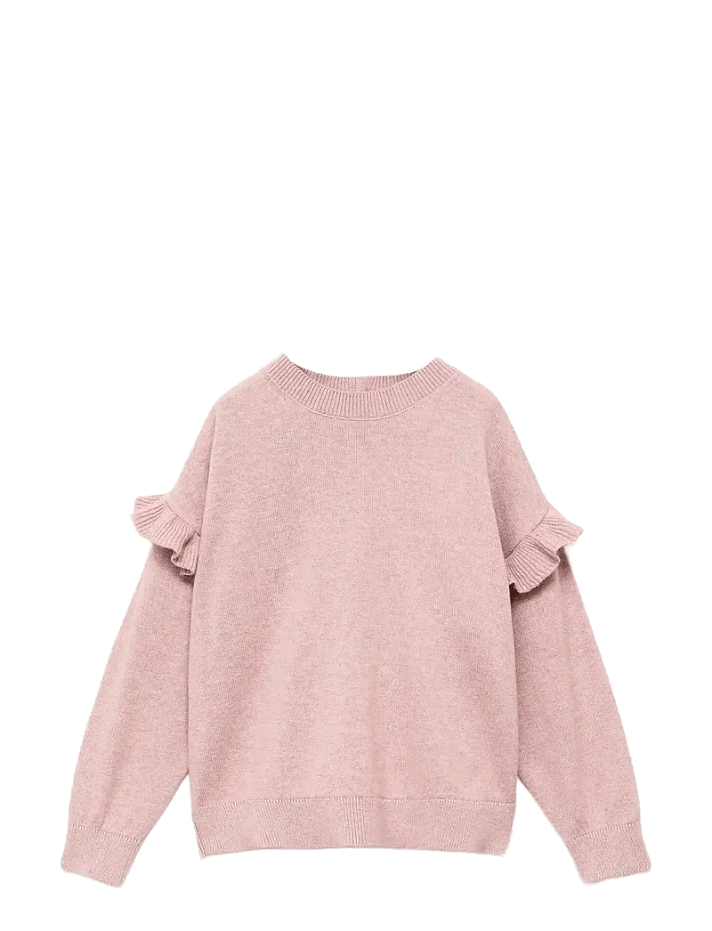 Mango - Ruffle knitted sweater - trøjer - pink - 0