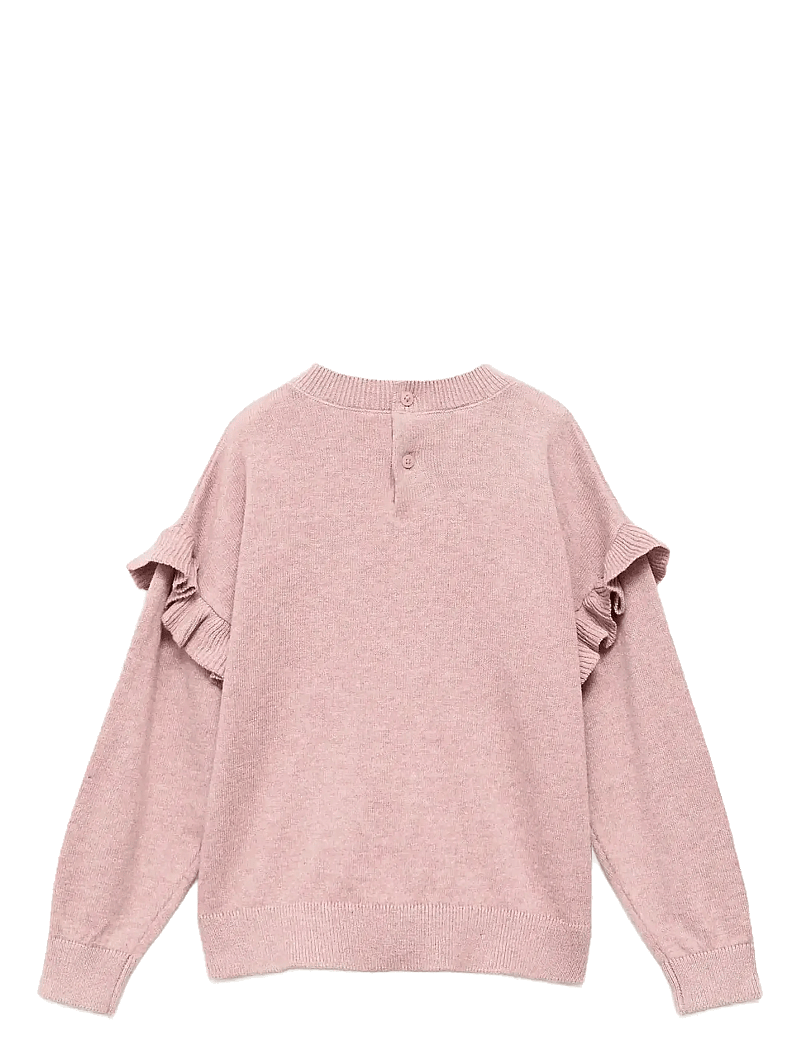 Mango - Ruffle knitted sweater - trøjer - pink - 1