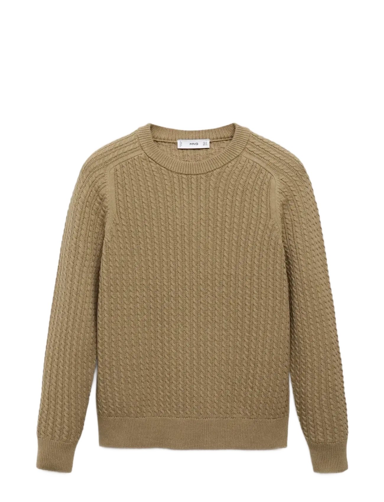 Mango 100% cotton braided sweater - Mango - LT PASTEL BROWN / beige