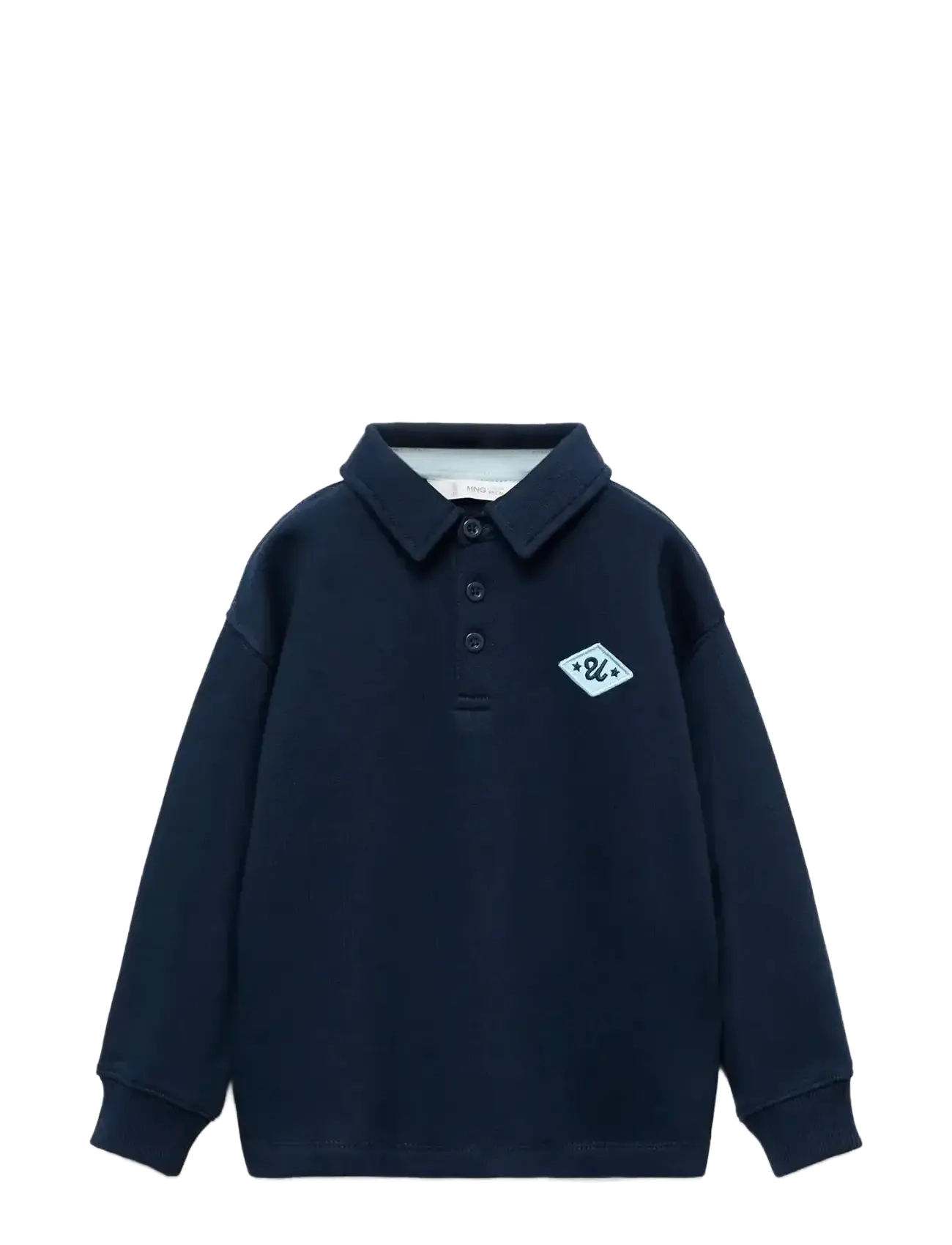 100% cotton polo-style sweatshirt - NAVY