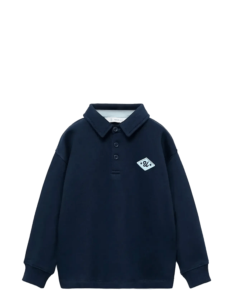 Mango - 100% cotton polo-style sweatshirt - långärmade pikéer - navy - 1