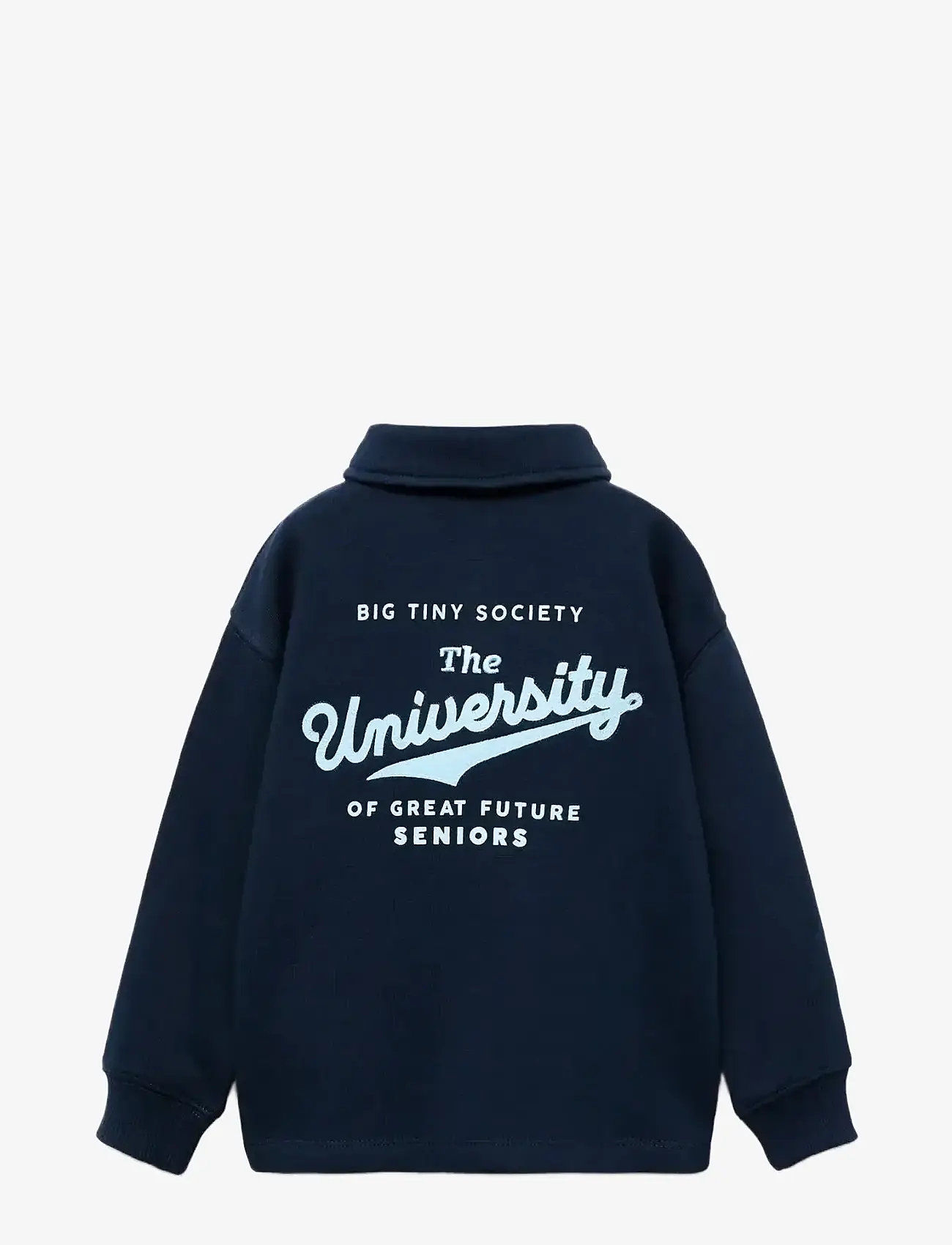 Mango - 100% cotton polo-style sweatshirt - autumn clothing - navy - 1