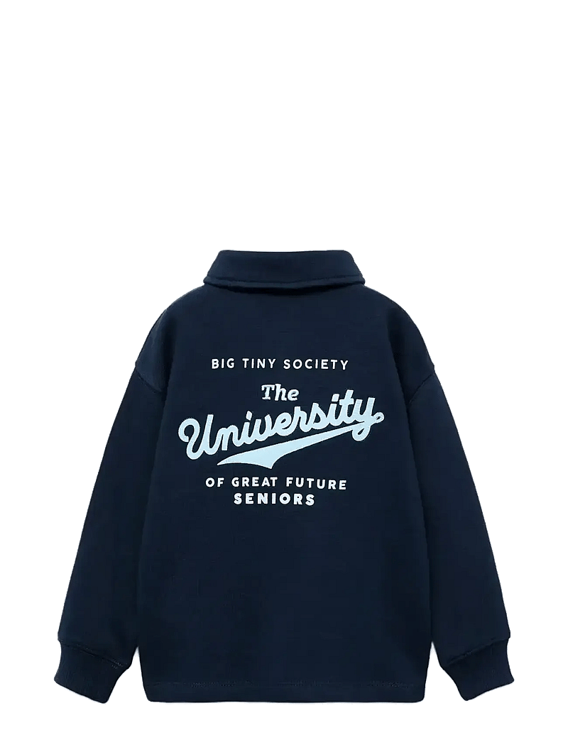 Mango - 100% cotton polo-style sweatshirt - långärmade pikéer - navy - 2